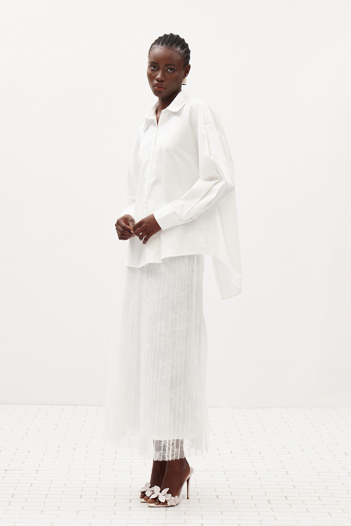 Ikechukwu Deconstruct Lace Skirt Set