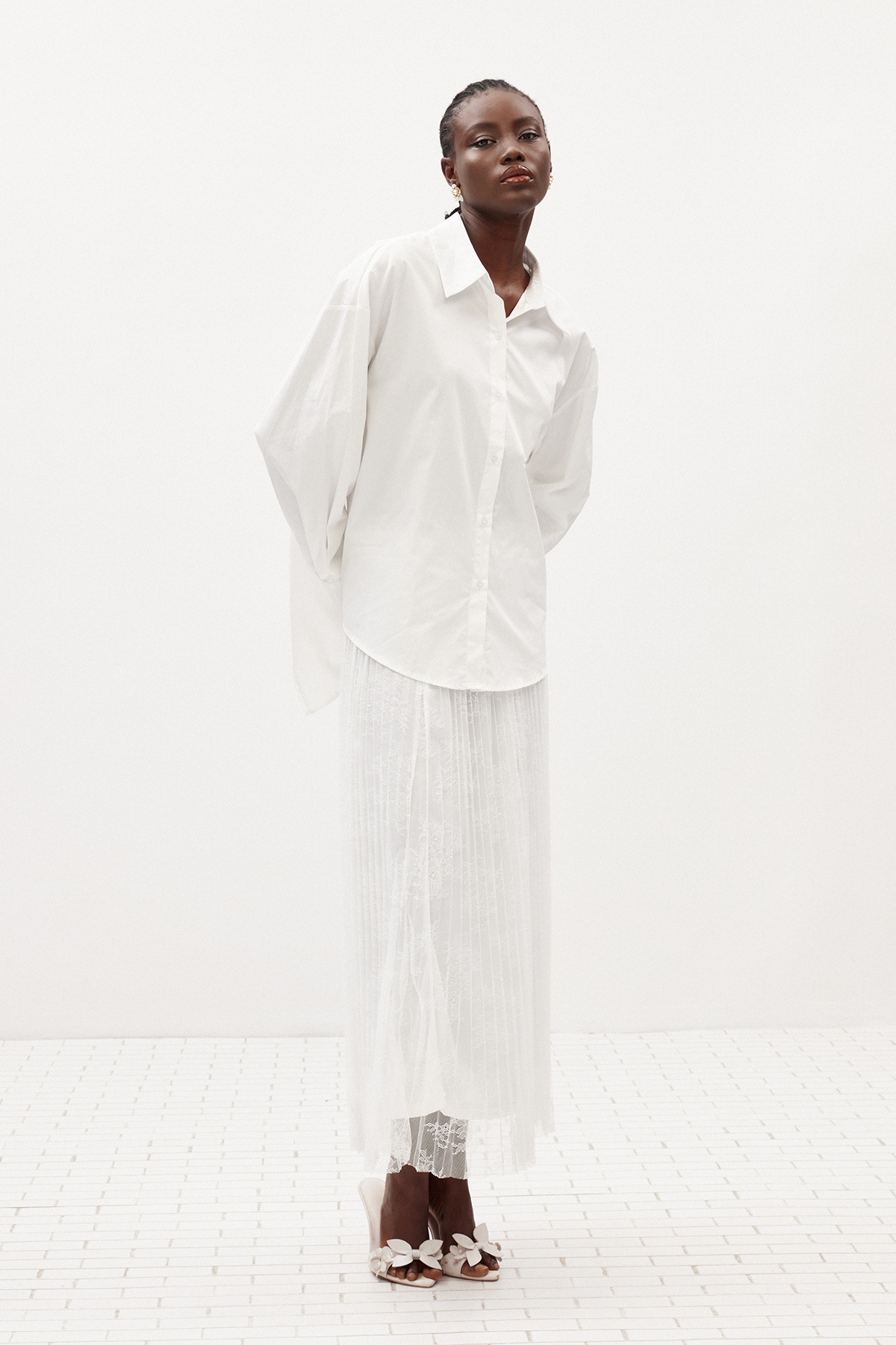 Ikechukwu Deconstruct Lace Skirt Set
