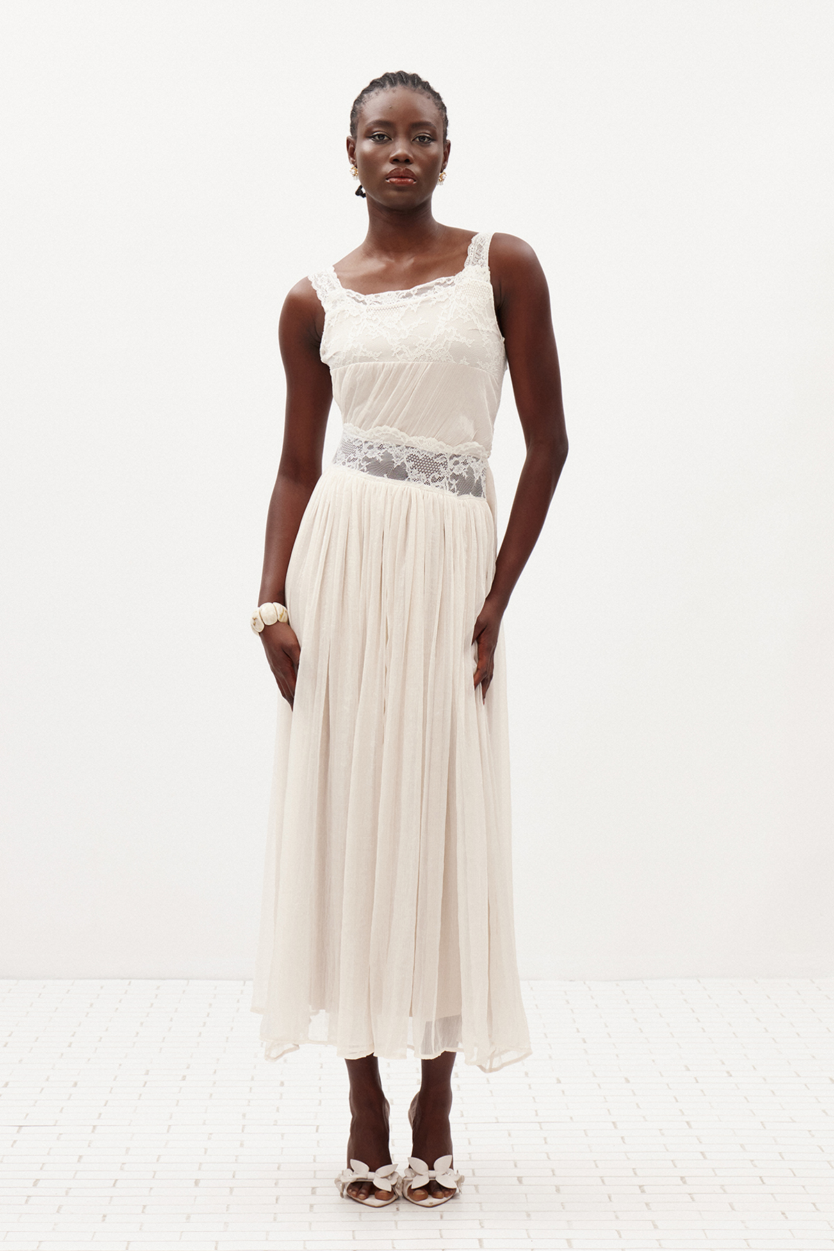 Ikenna Backless Mesh Maxi Dress