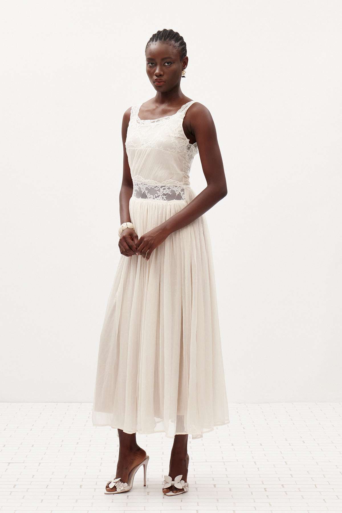 Ikenna Backless Mesh Maxi Dress