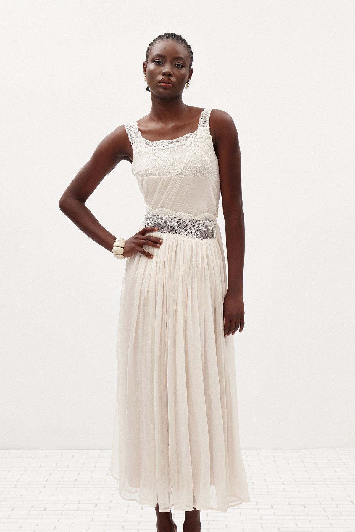 Ikenna Backless Mesh Maxi Dress