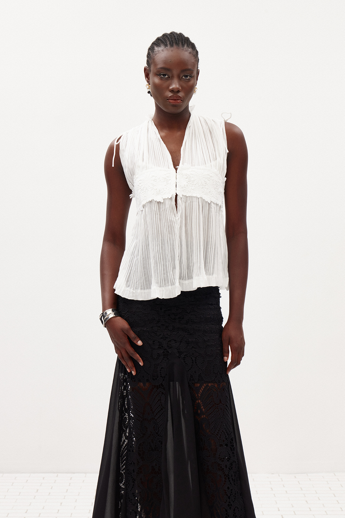 Ikram Sleeveless Mesh Top