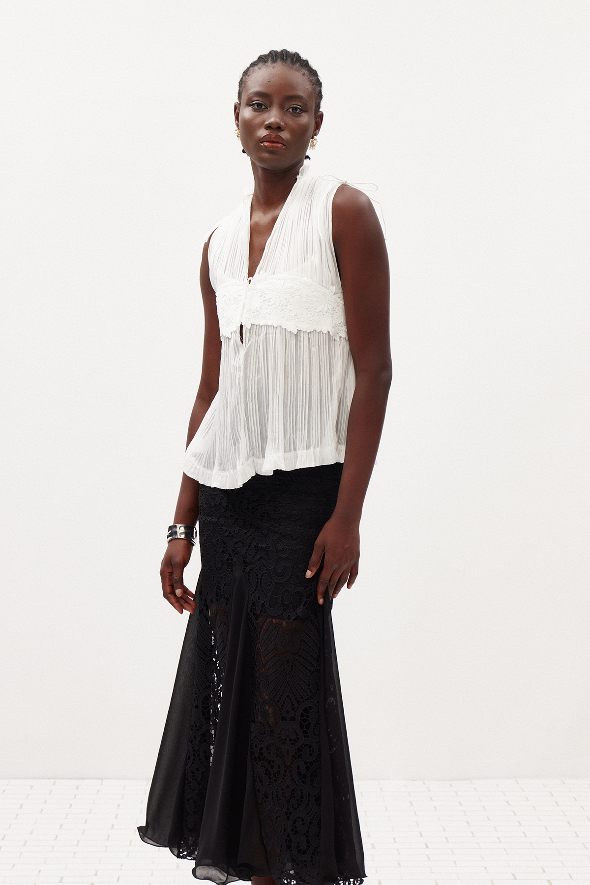 Ikram Sleeveless Mesh Top