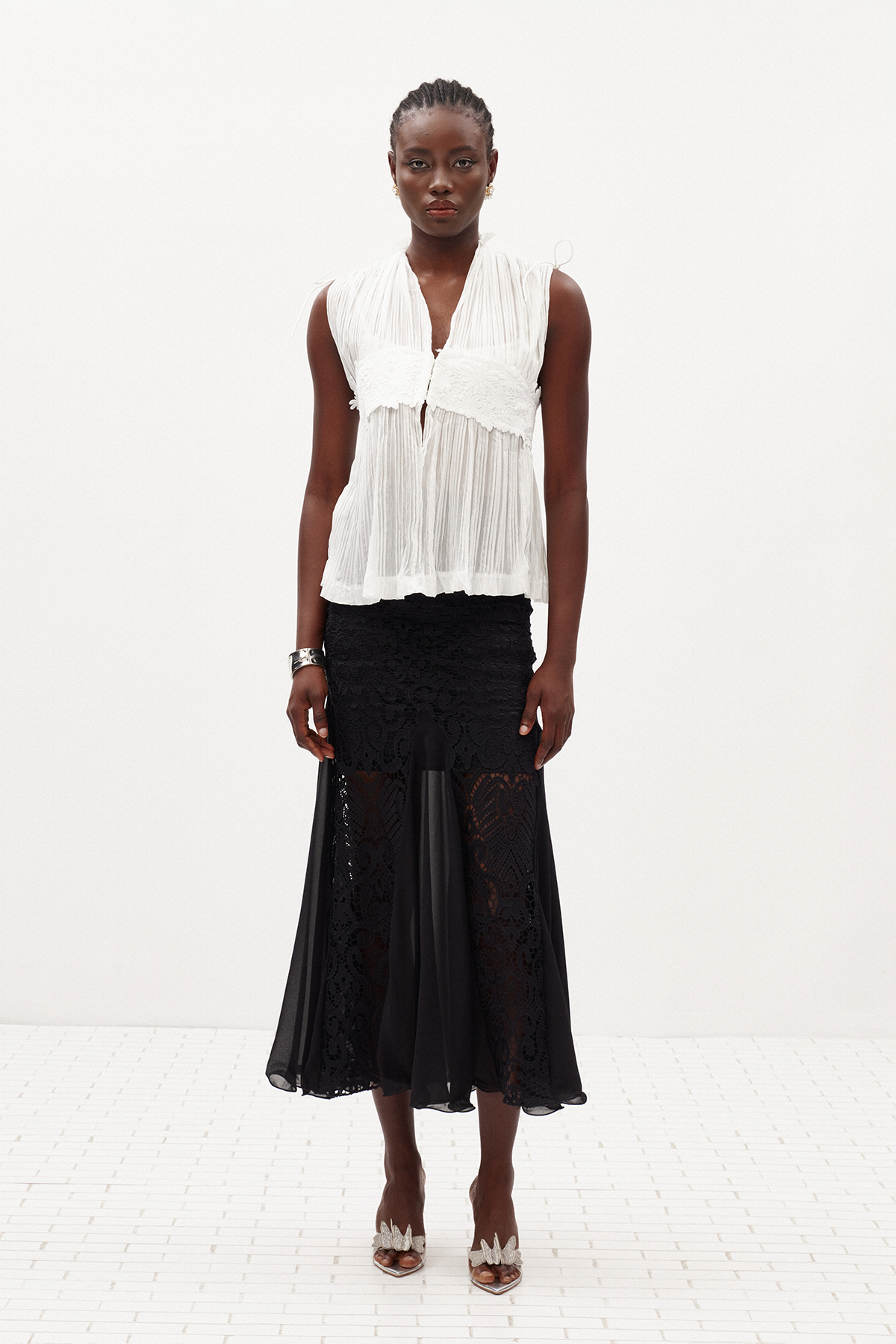 Ikram Sleeveless Mesh Top