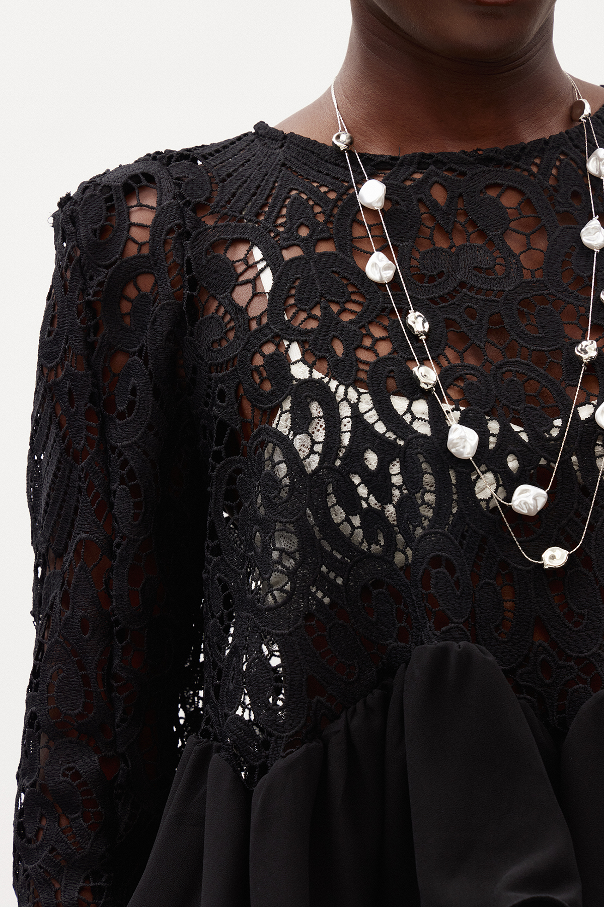 Ikranur Ruffle Lace Skirt Set