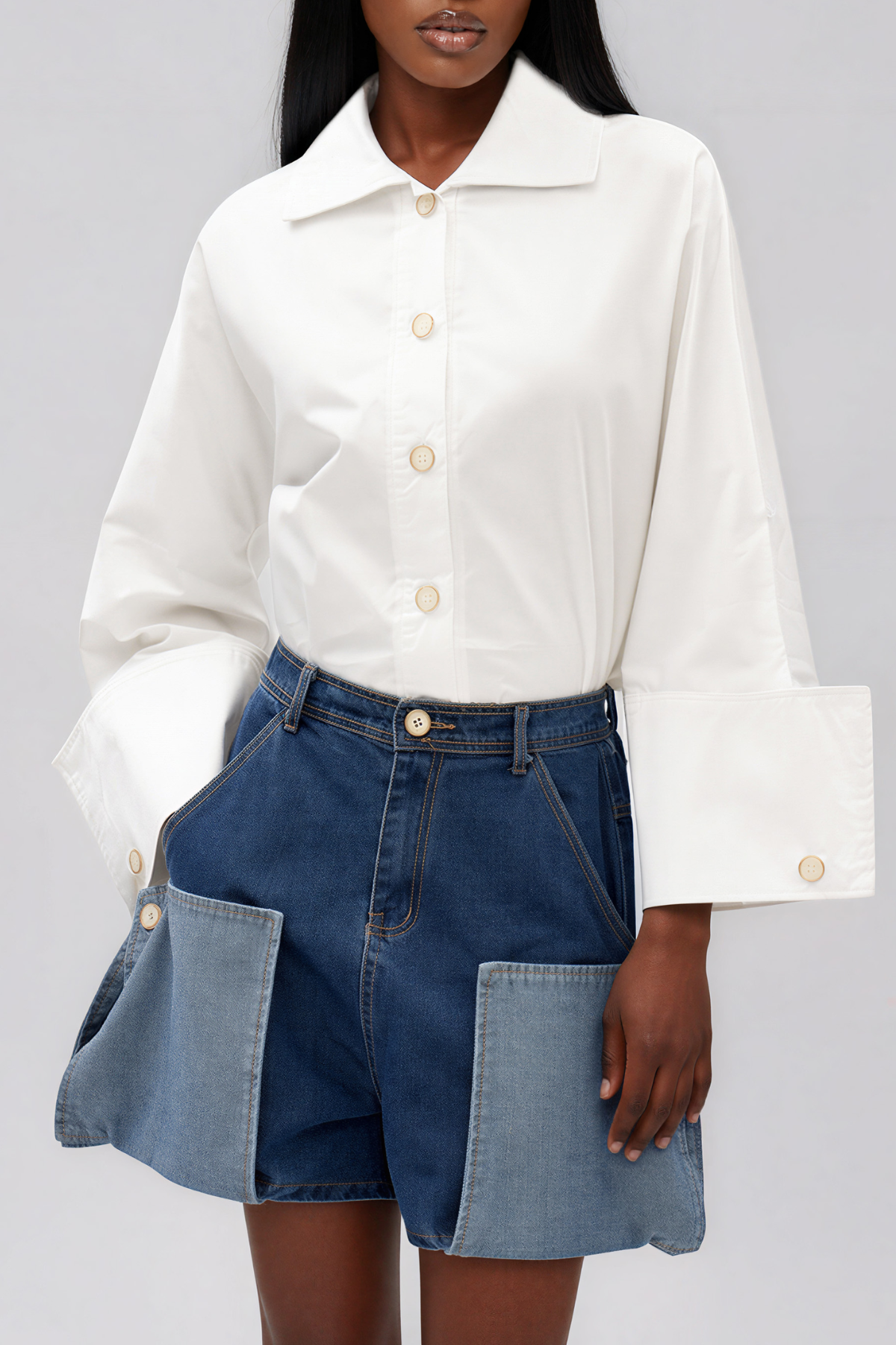 Ila Button Deconstruct Shorts Set