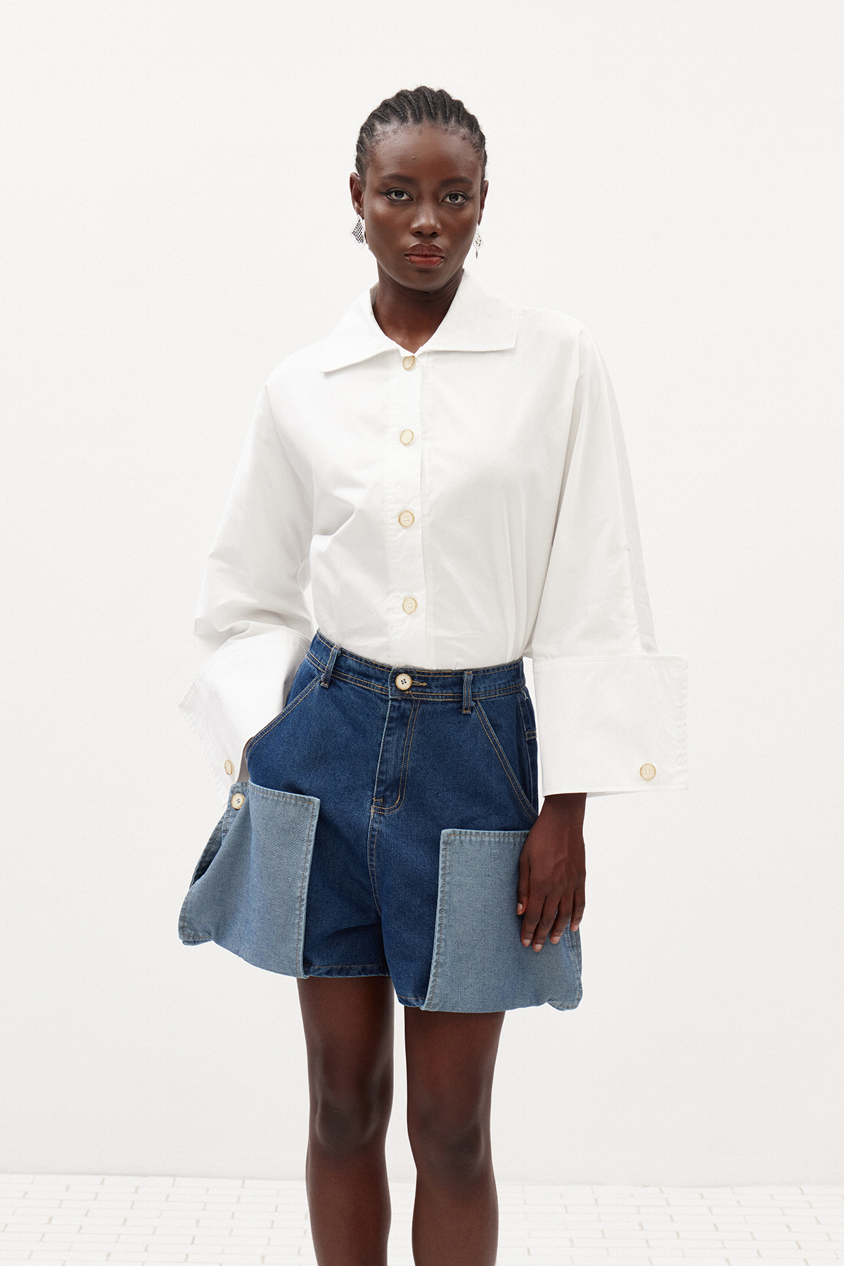 Ila Button Deconstruct Shorts Set