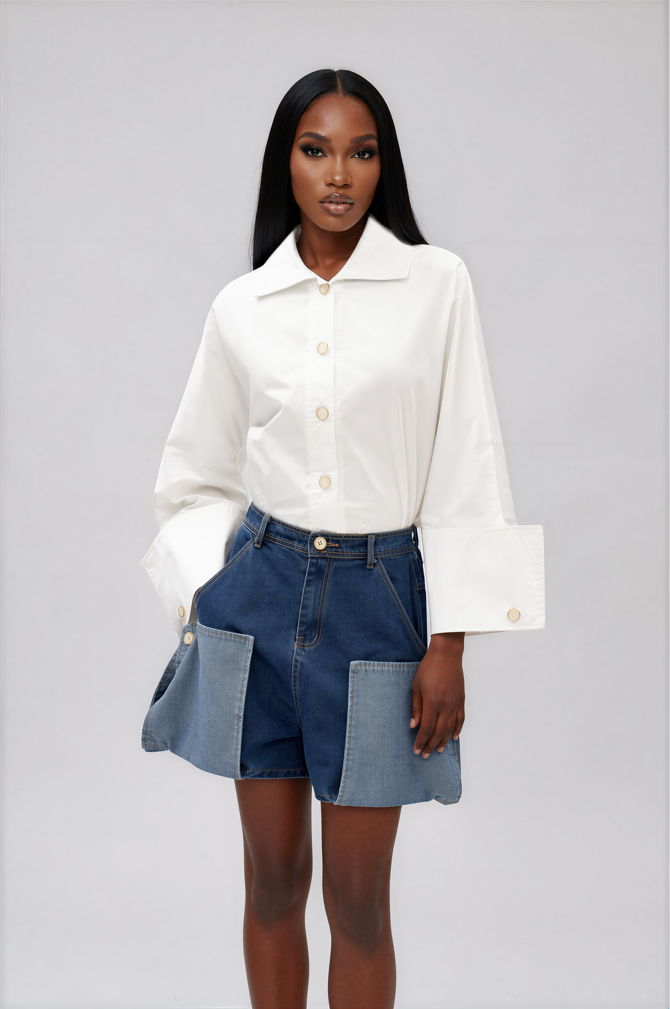 Ila Button Deconstruct Shorts Set