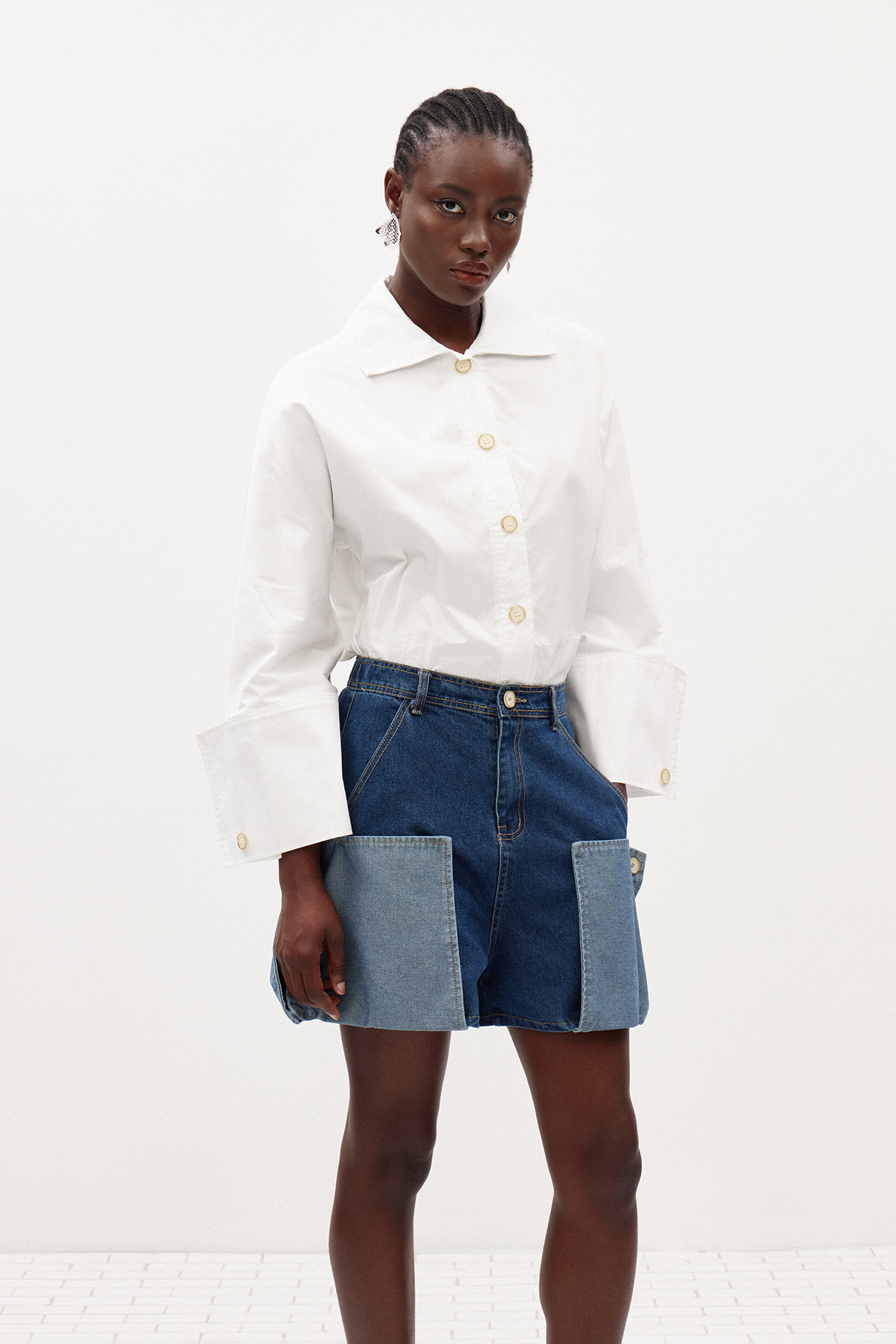 Ila Button Deconstruct Shorts Set