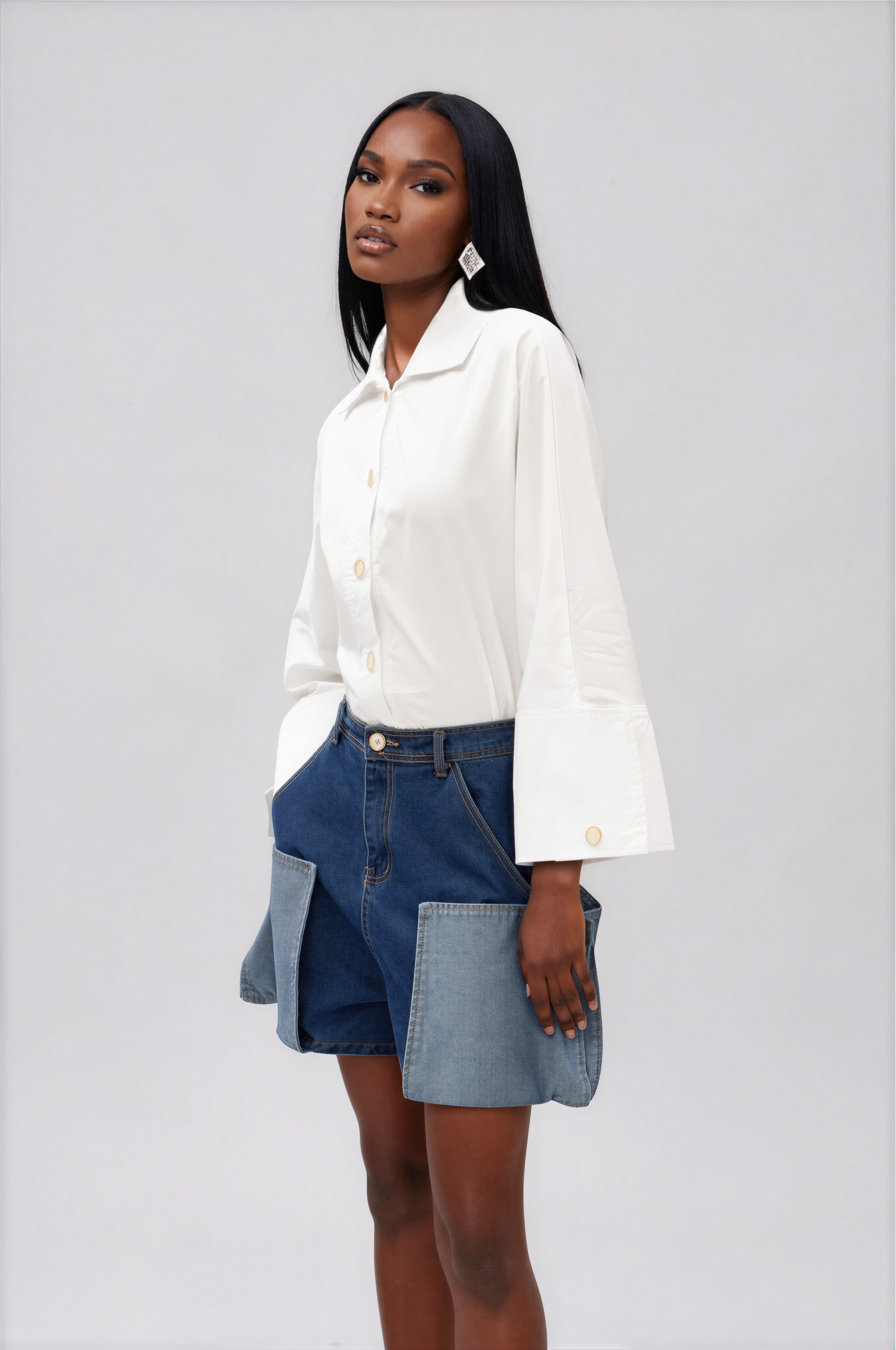 Ila Button Deconstruct Shorts Set