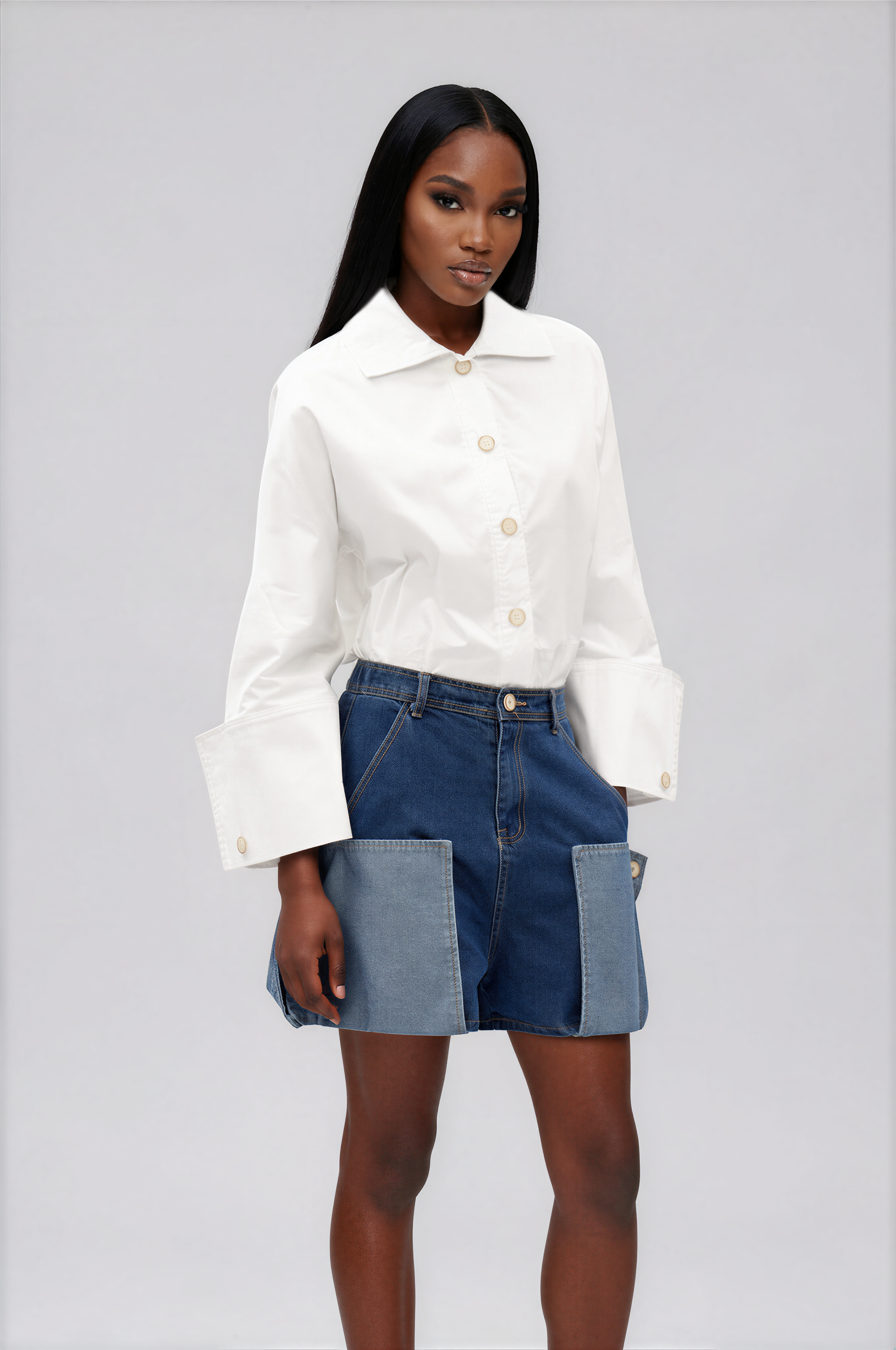 Ila Button Deconstruct Shorts Set