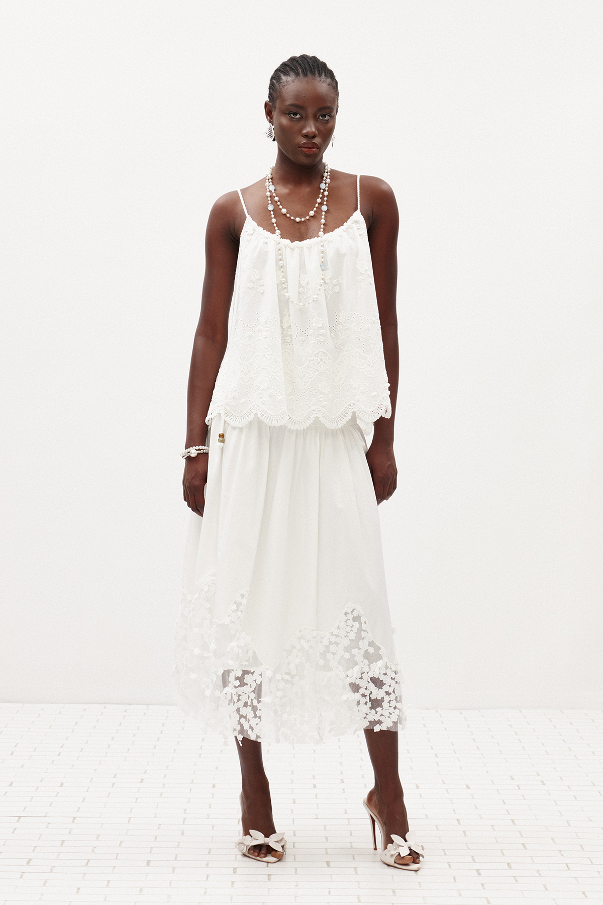 Ilan Spaghetti Embellished Skirt Set