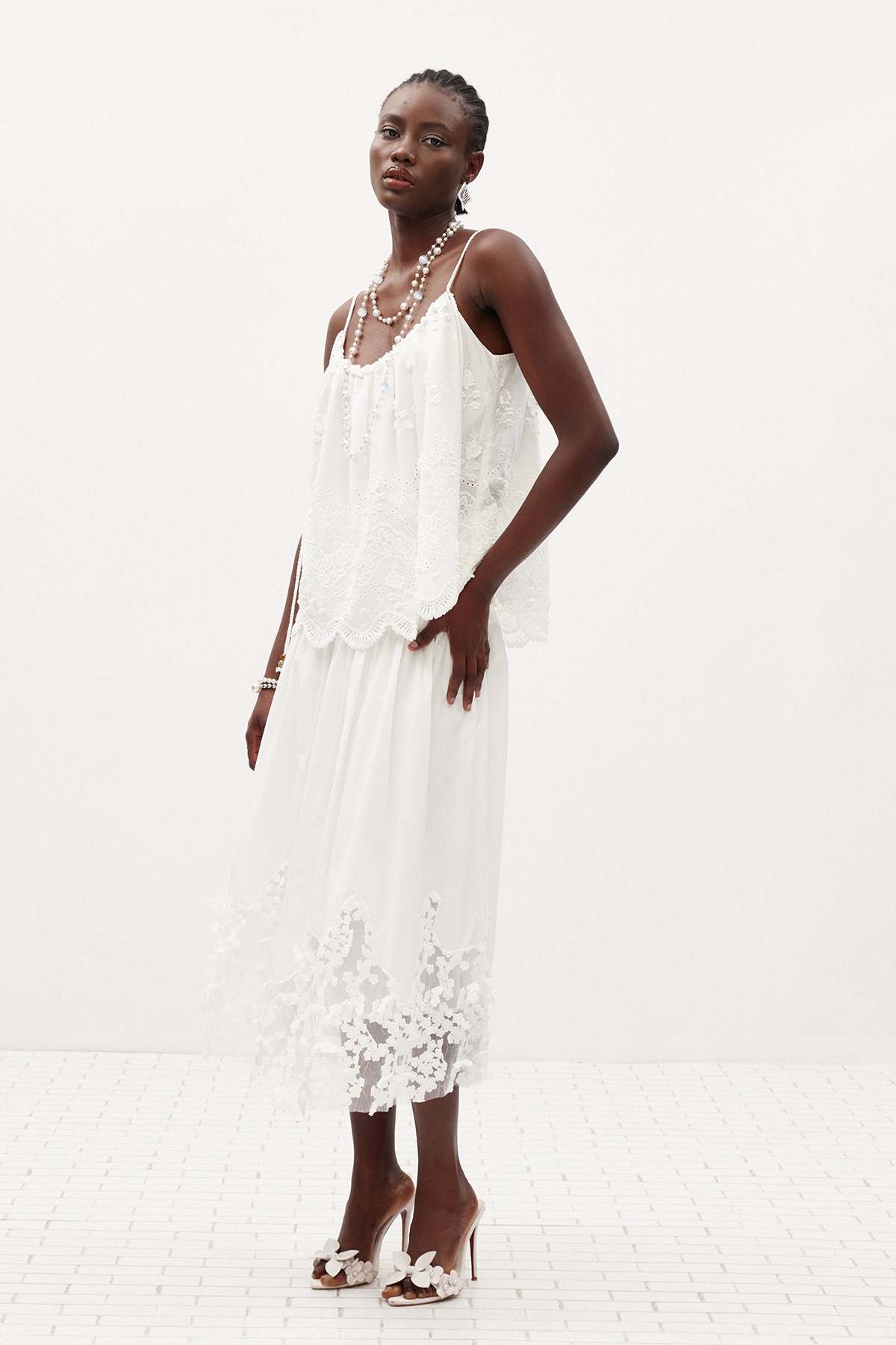 Ilan Spaghetti Embellished Skirt Set