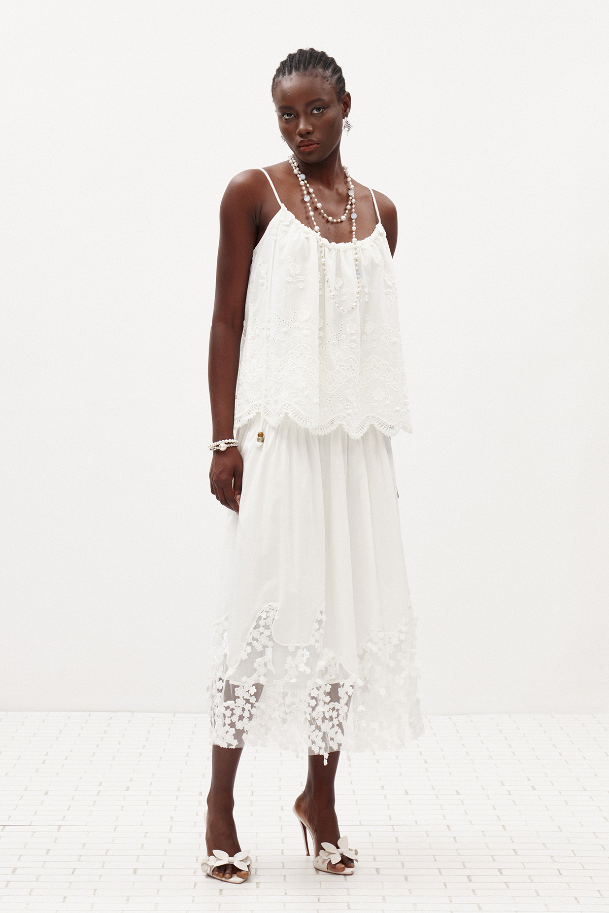 Ilan Spaghetti Embellished Skirt Set