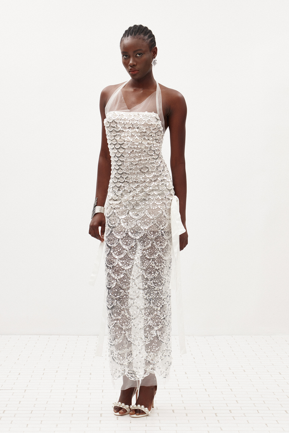 Ilar Halter Neck Sequin Maxi Dress
