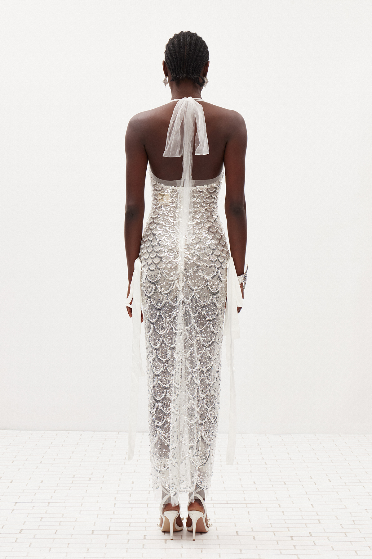 Ilar Halter Neck Sequin Maxi Dress