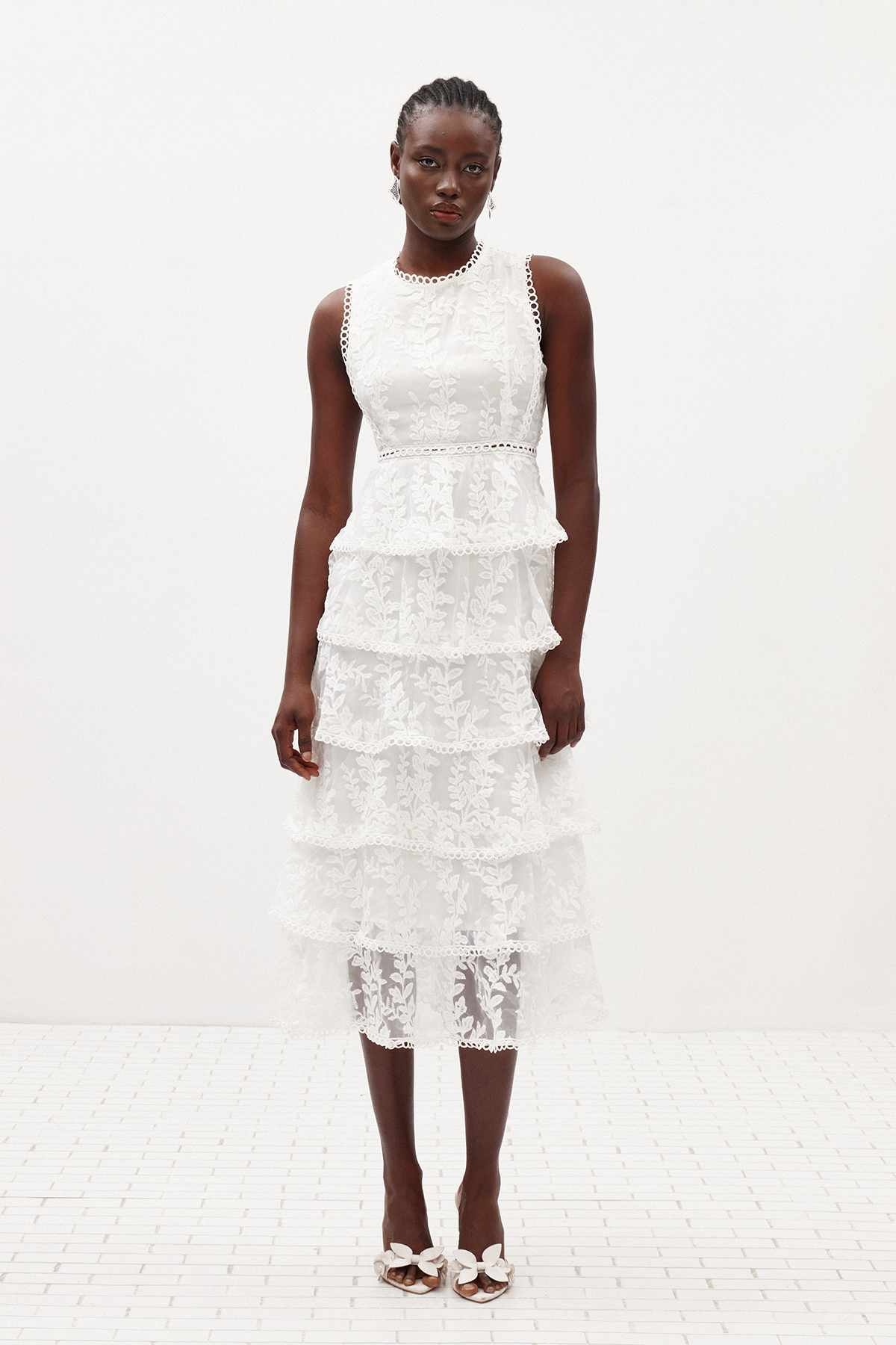 Ilaria Embroidered Tiered Maxi Dress