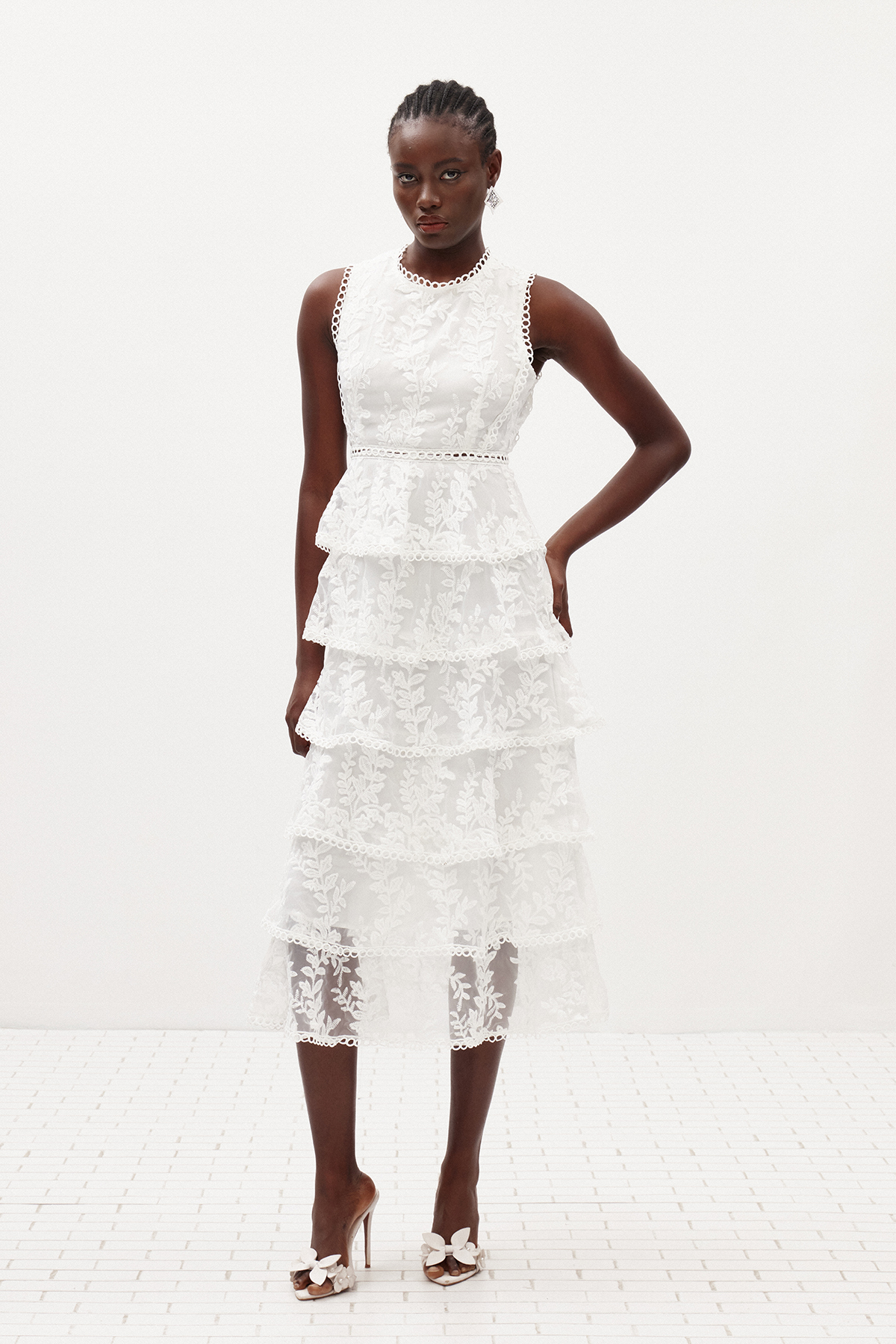 Ilaria Embroidered Tiered Maxi Dress