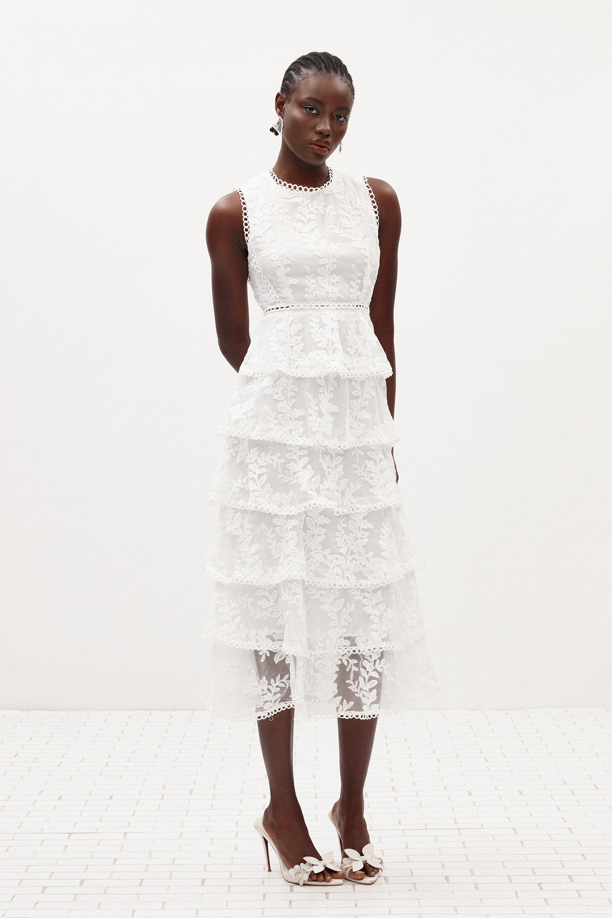 Ilaria Embroidered Tiered Maxi Dress