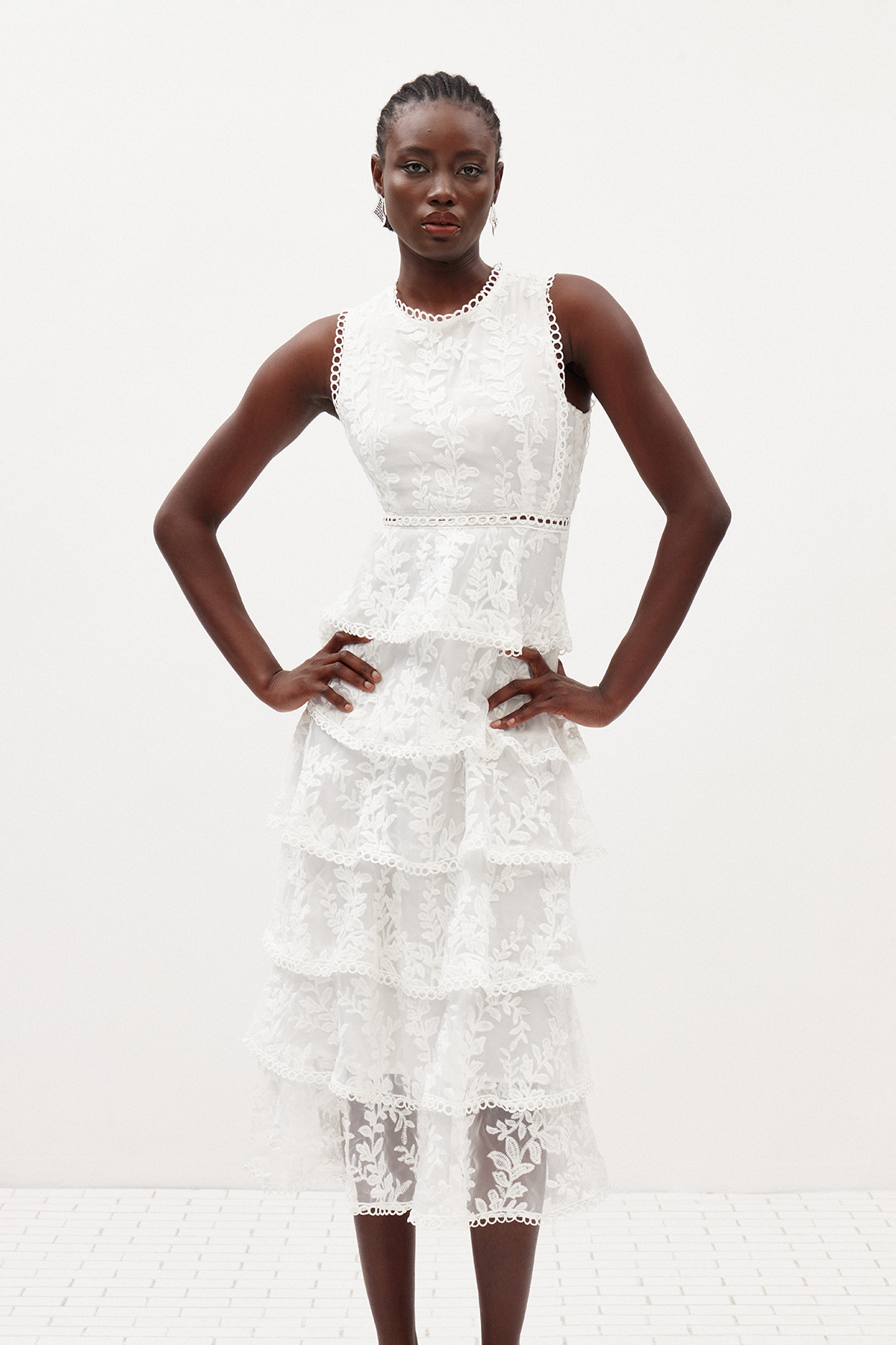 Ilaria Embroidered Tiered Maxi Dress
