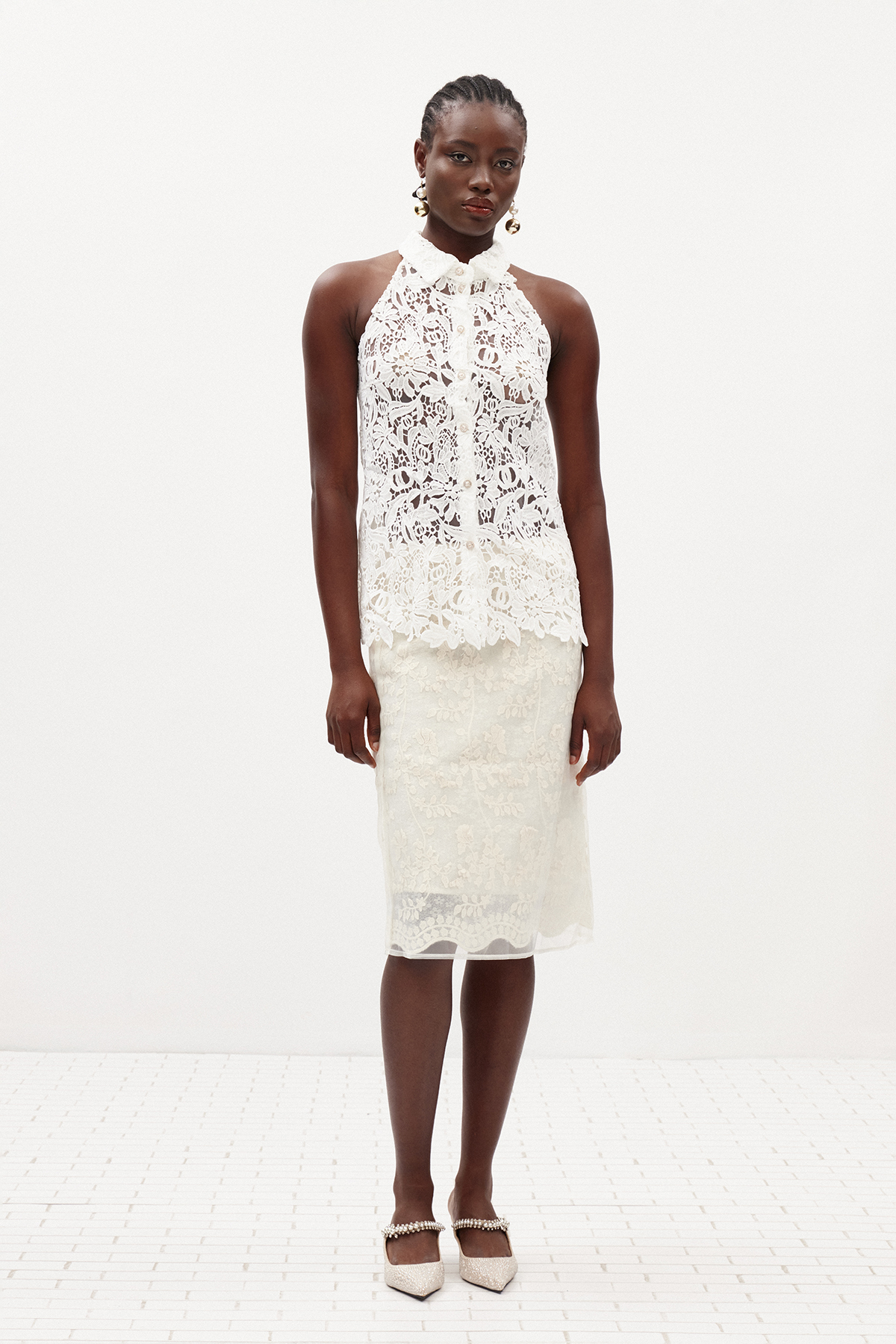 Ilariy Lace Midi Skirt