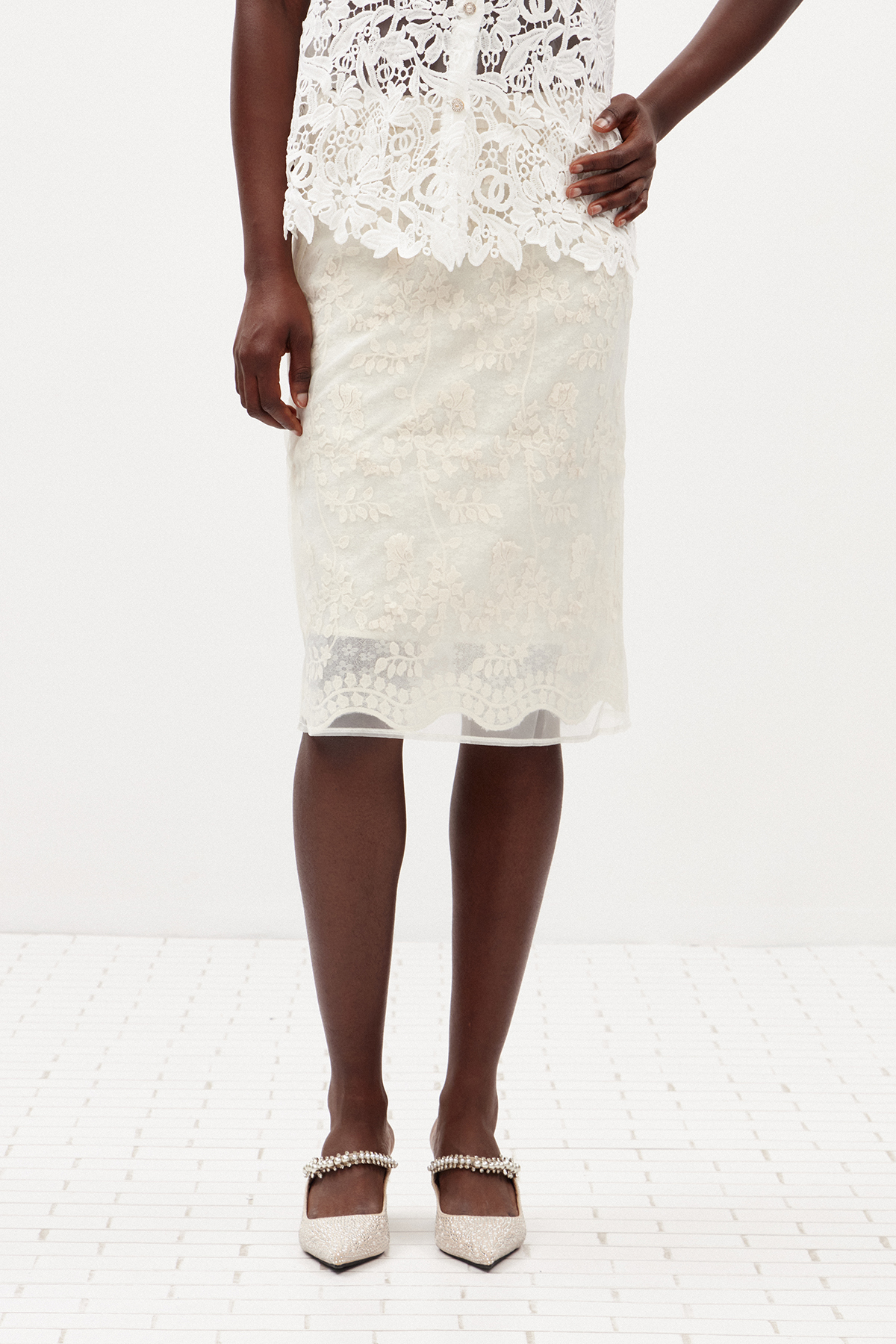 Ilariy Lace Midi Skirt