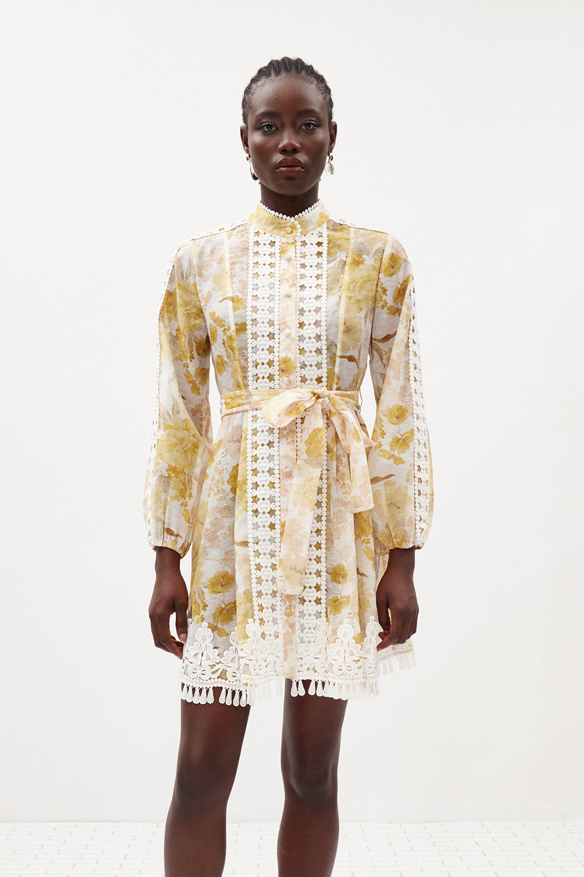 Ildar Floral Lace Mini Dress