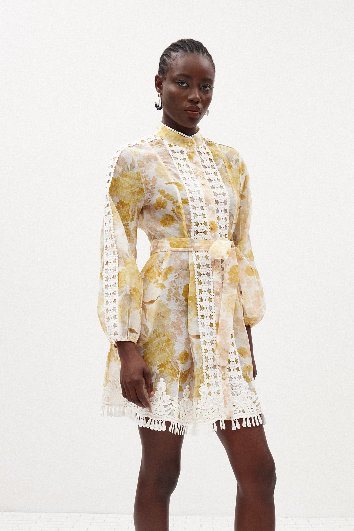 Ildar Floral Lace Mini Dress