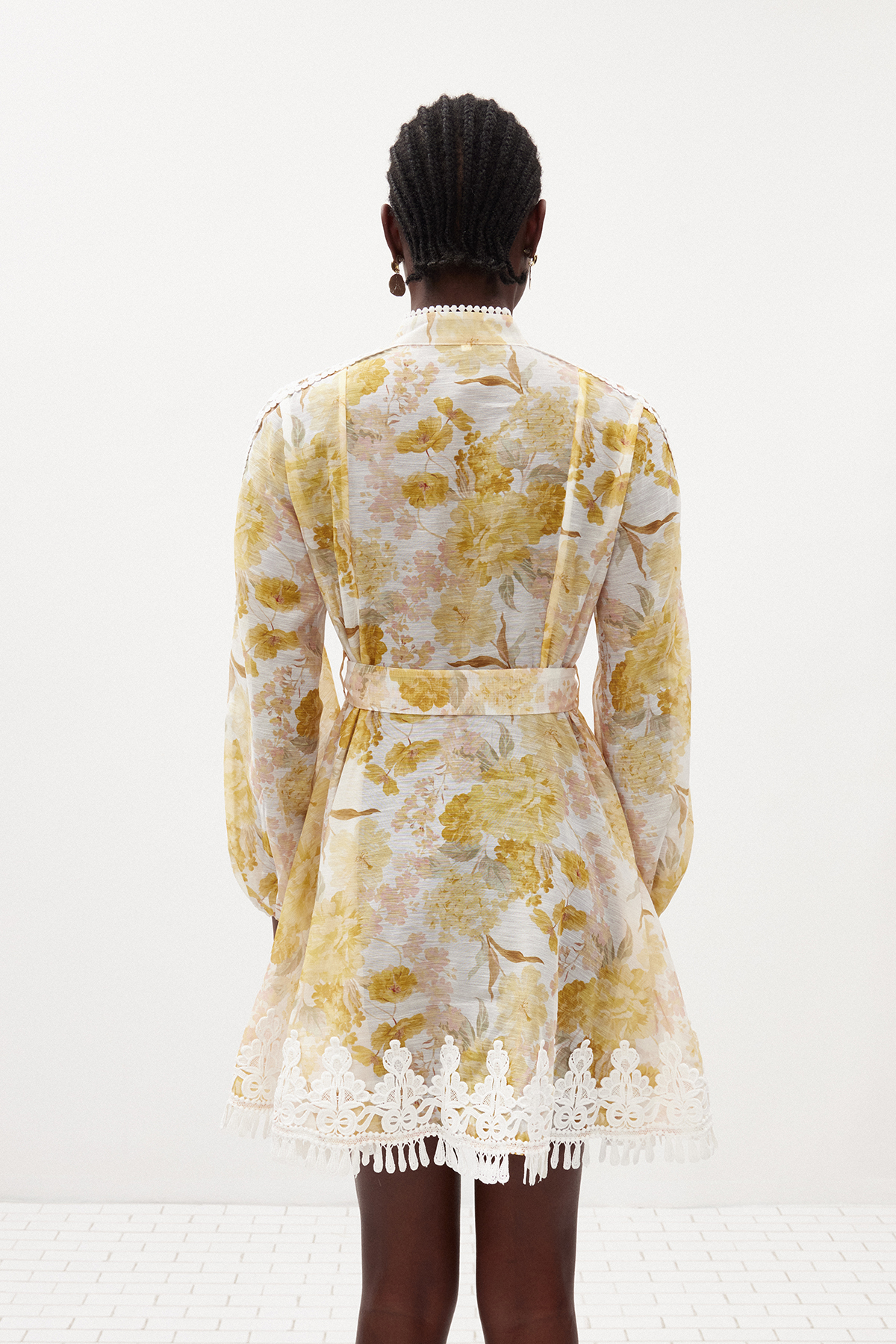 Ildar Floral Lace Mini Dress