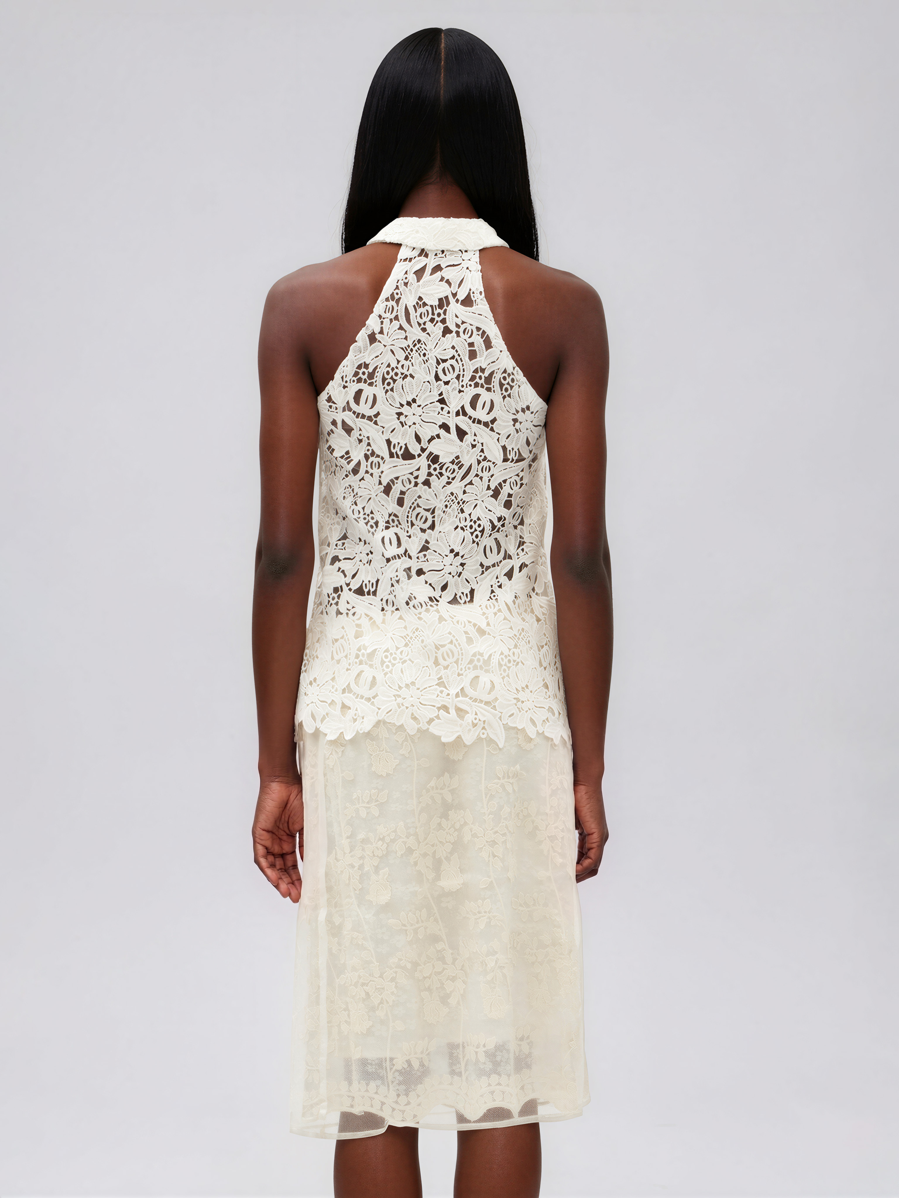 Ildefonso Sleeveless Lace Shirt