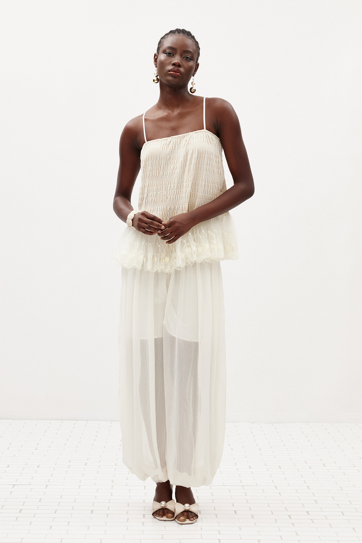 Ildiko Spaghetti Mesh Pants Set