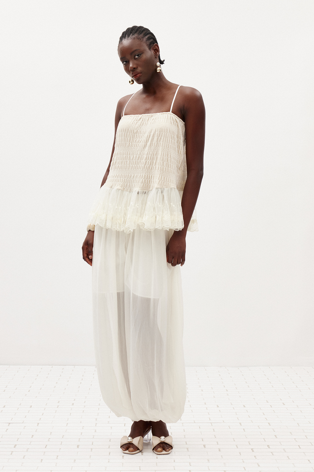 Ildiko Spaghetti Mesh Pants Set
