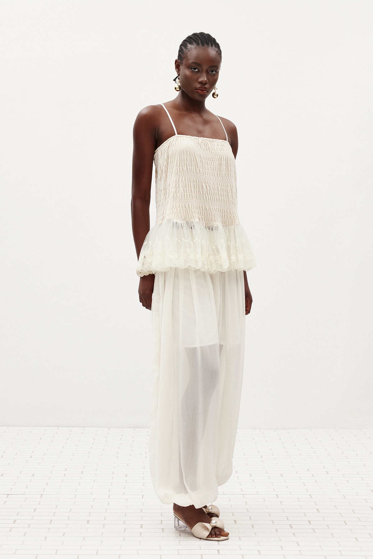 Ildiko Spaghetti Mesh Pants Set