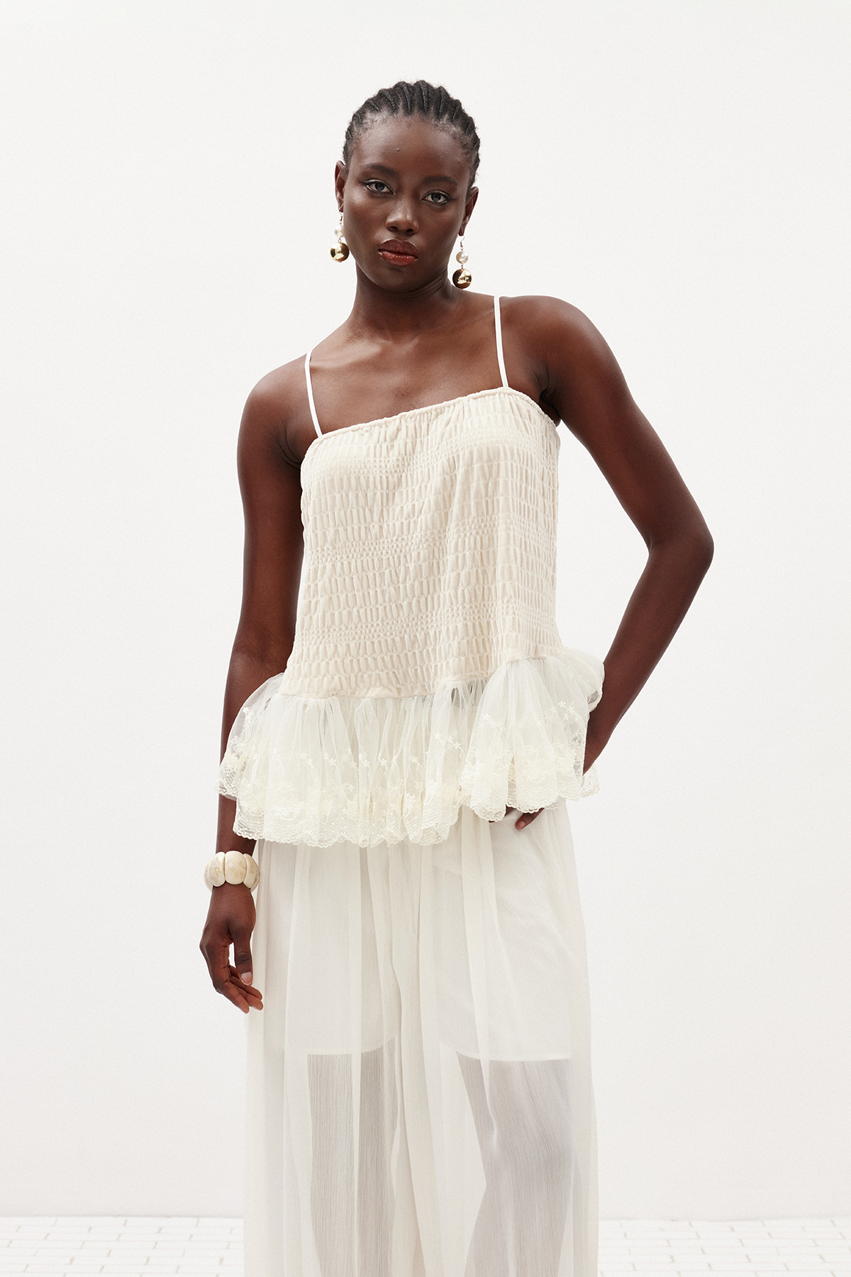 Ildiko Spaghetti Mesh Pants Set