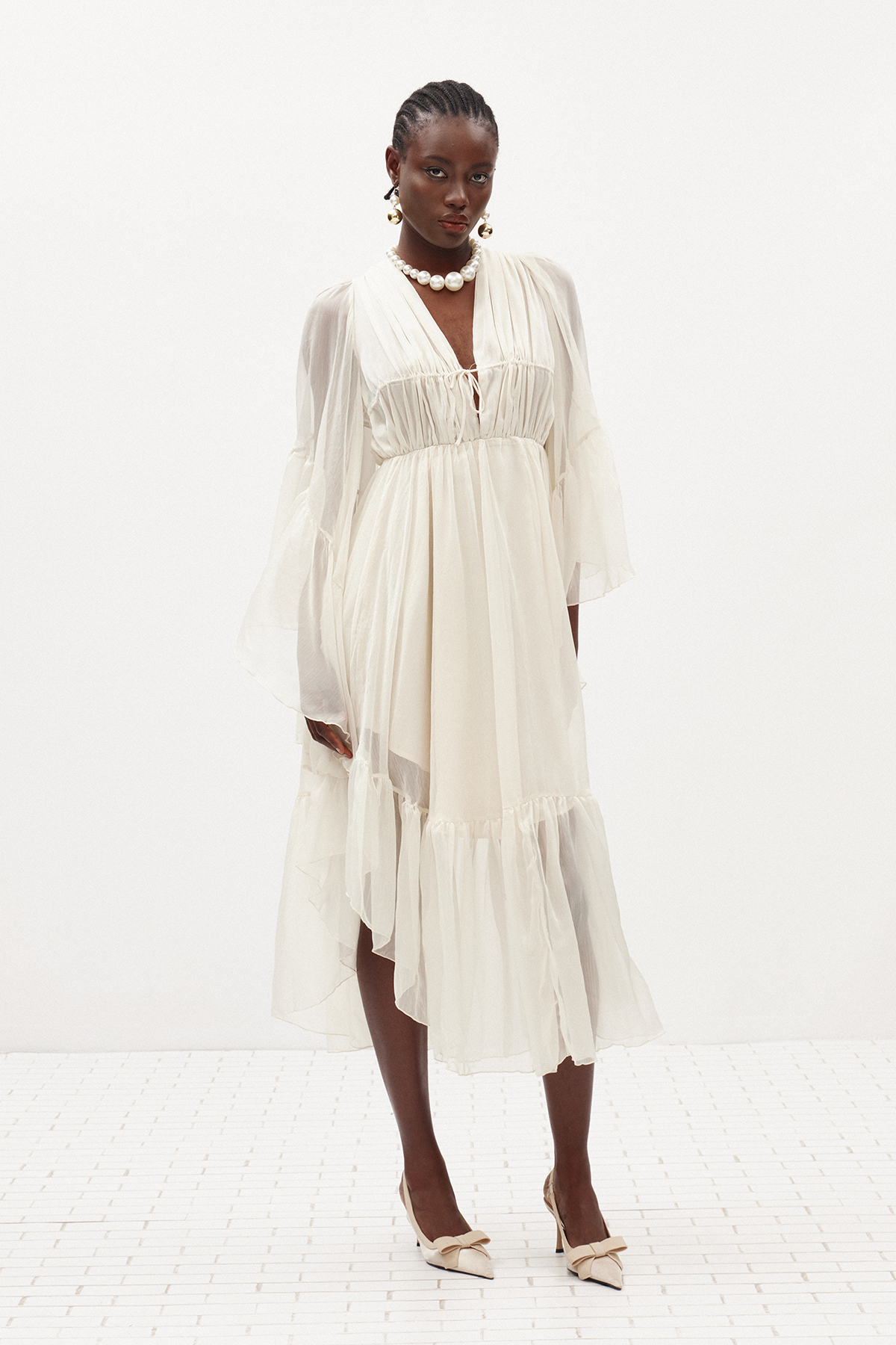 Ilean Backless Mesh Midi Dress
