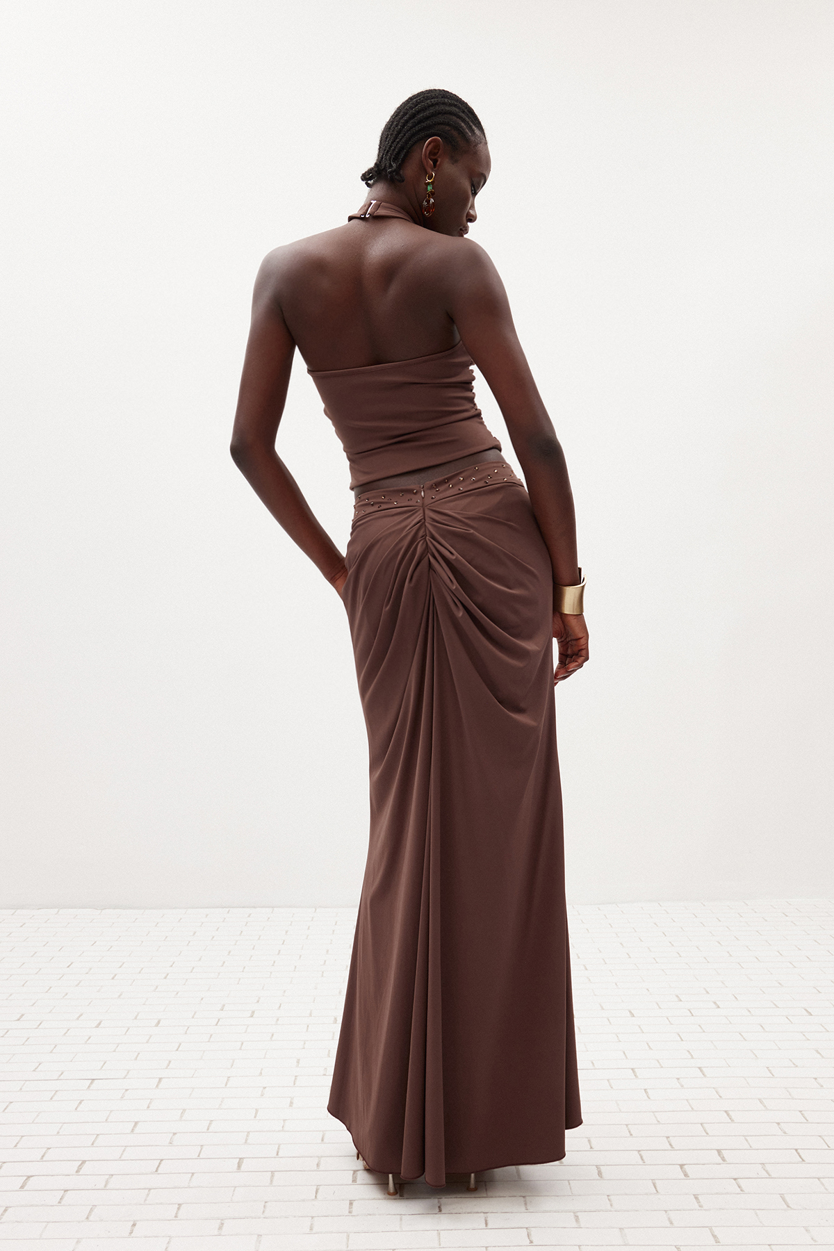 Fidelis Embellished Ruch Skirt Set