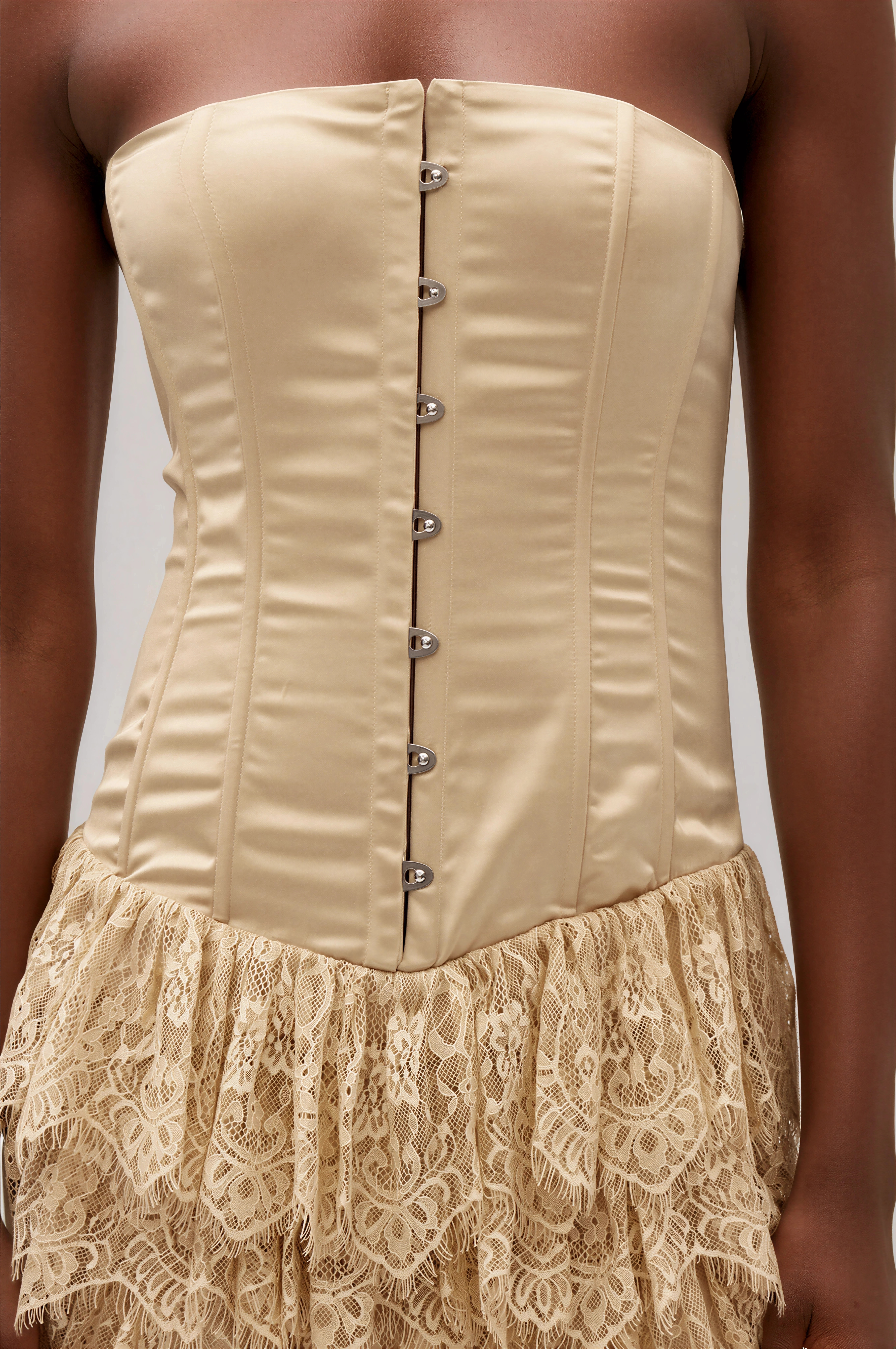 Ileana Strapless Lace Midi Dress