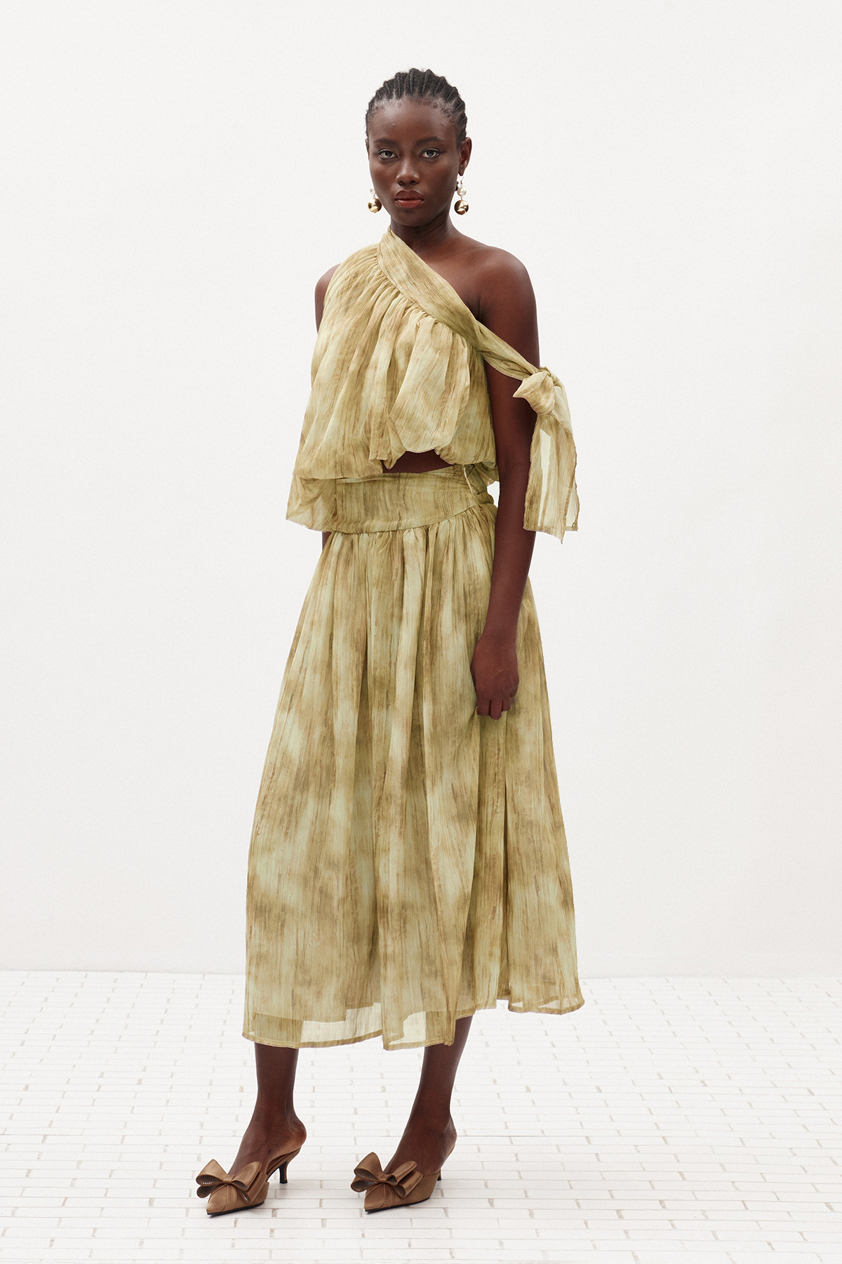 Ilene One Shoulder Tie Dye Skirt Set