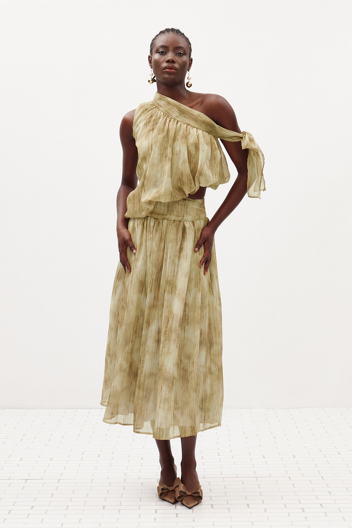 Ilene One Shoulder Tie Dye Skirt Set