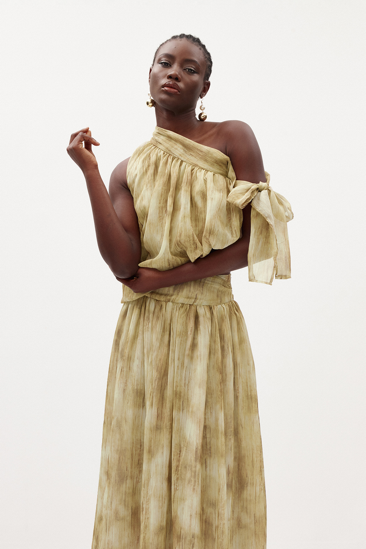 Ilene One Shoulder Tie Dye Skirt Set