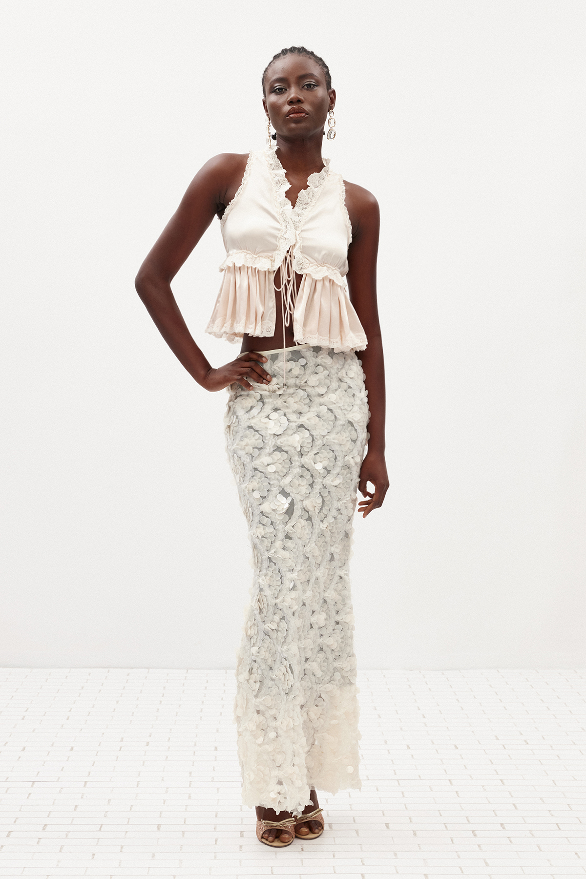 Ilhami Ruffle Satin Top