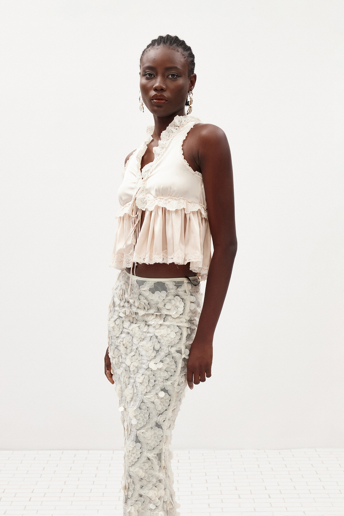 Ilhami Ruffle Satin Top