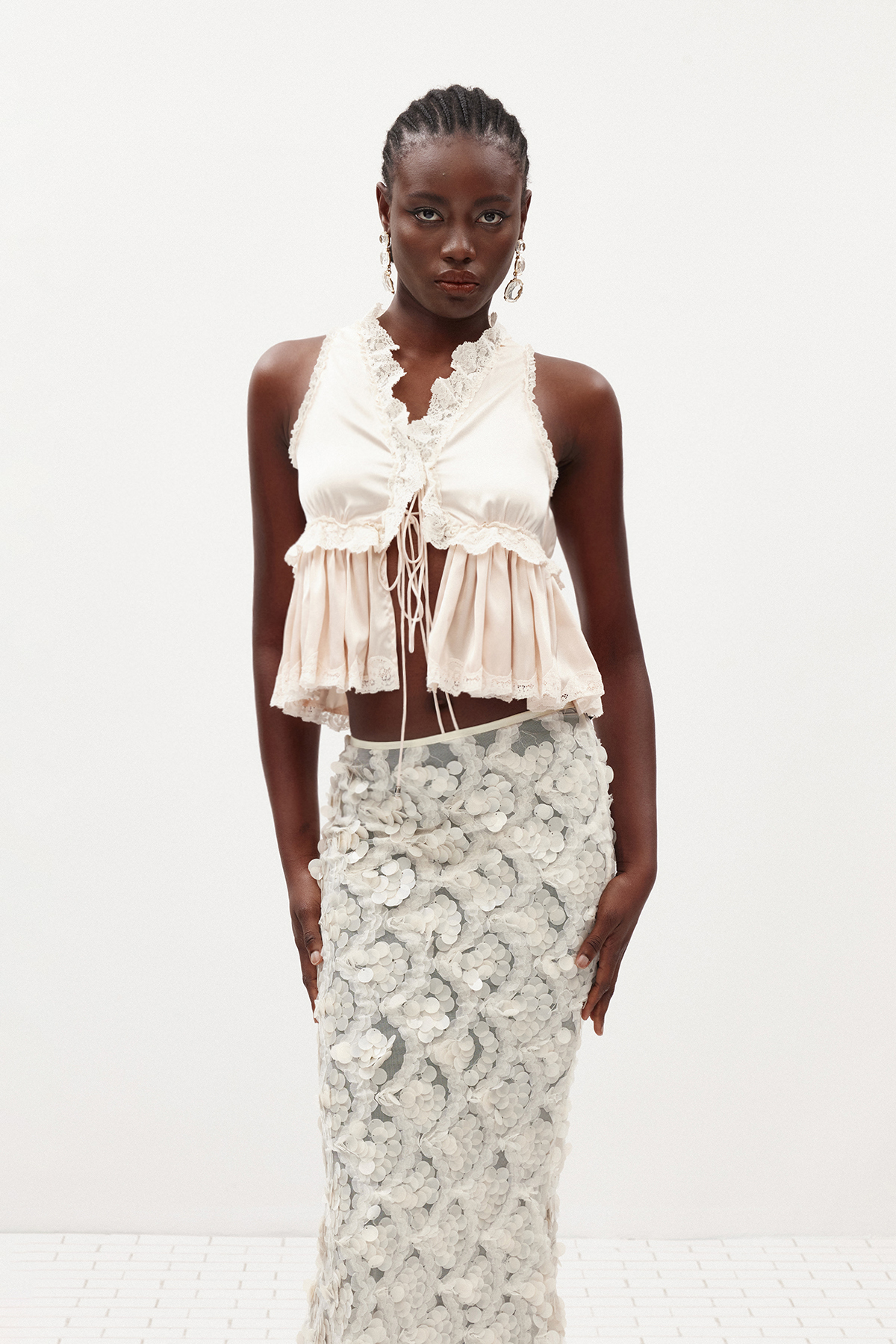 Ilhami Ruffle Satin Top