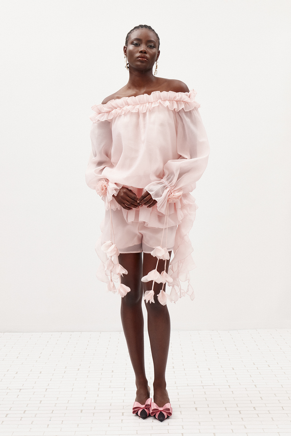 Ilhan Flower Ruffle Shorts Set