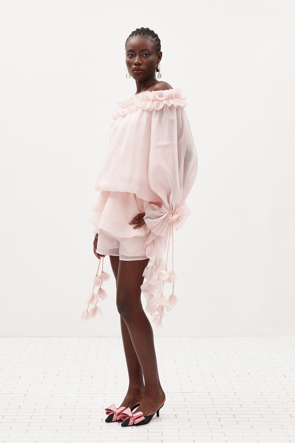 Ilhan Flower Ruffle Shorts Set