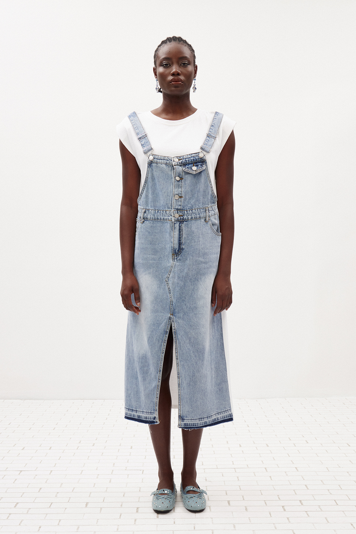 Ili Deconstruct Denim Midi Dress