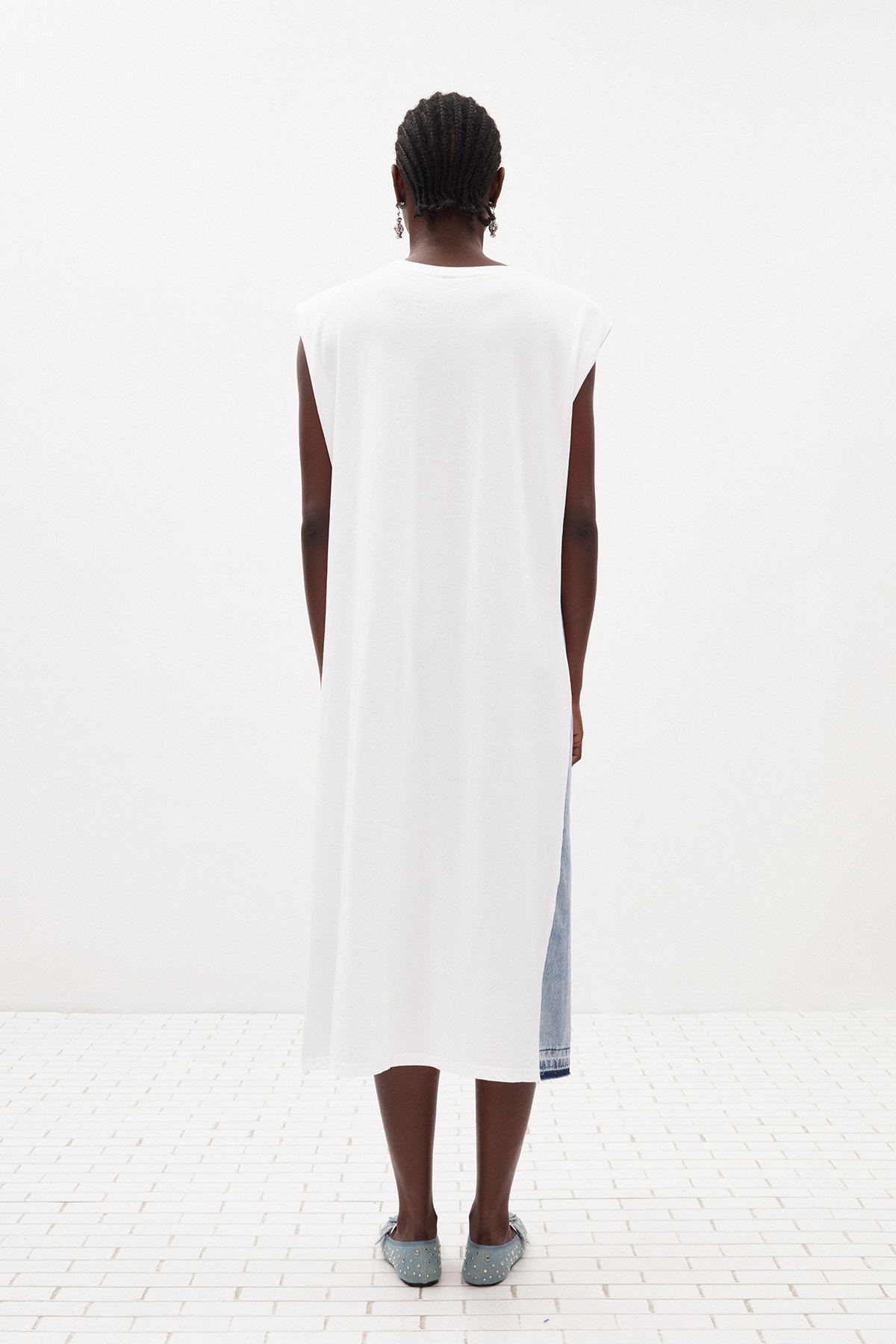 Ili Deconstruct Denim Midi Dress