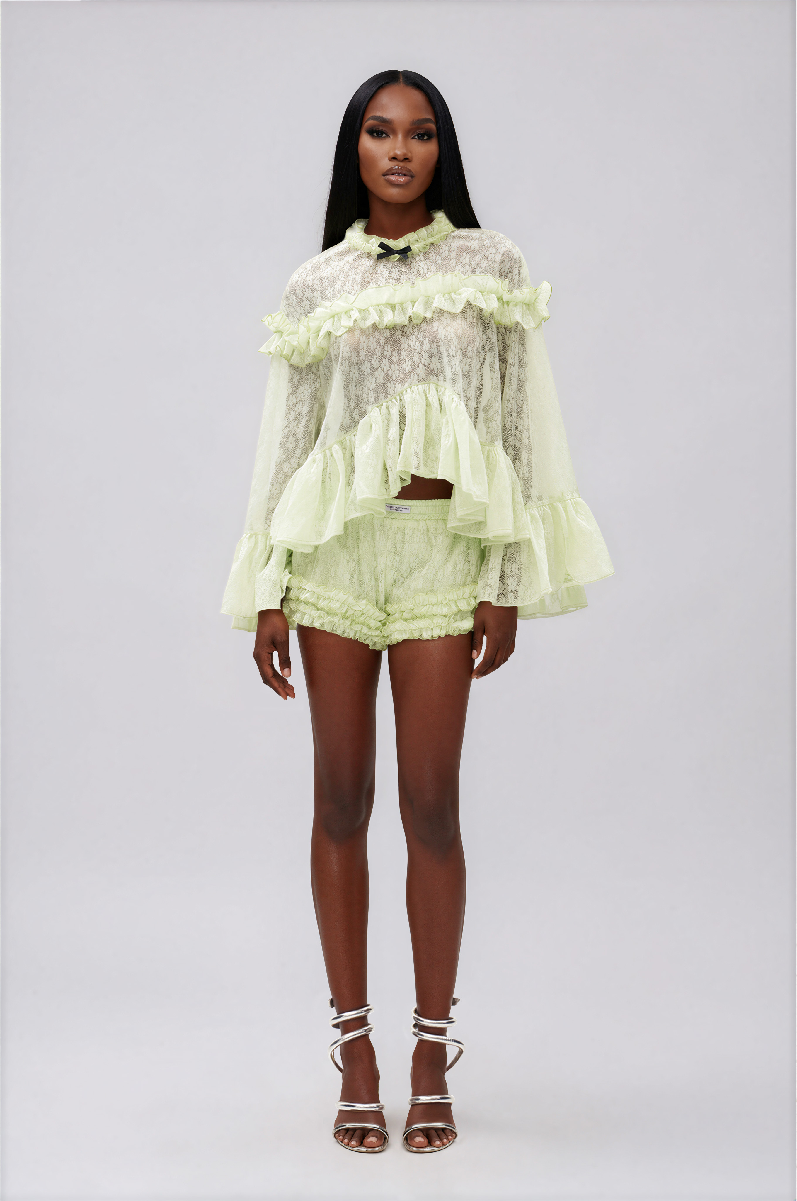 Ilija Lace Ruffle Shorts Set