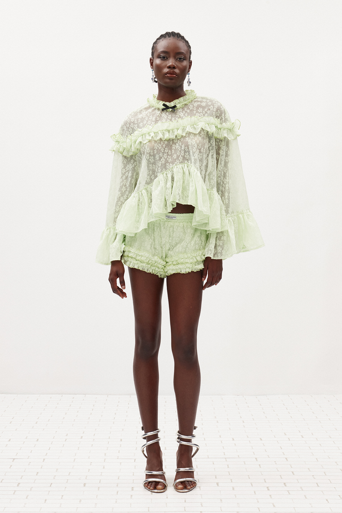 Ilija Lace Ruffle Shorts Set