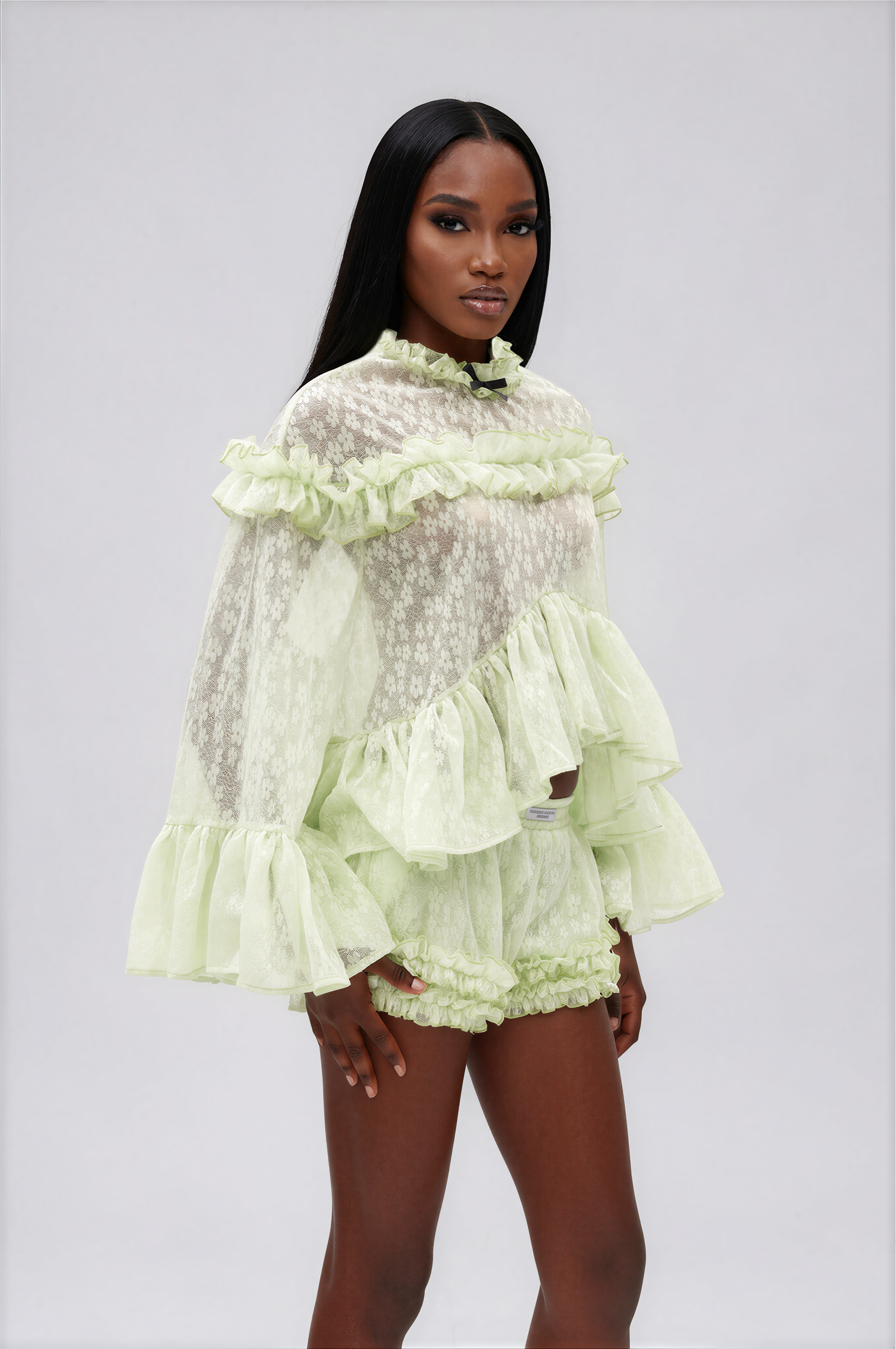 Ilija Lace Ruffle Shorts Set